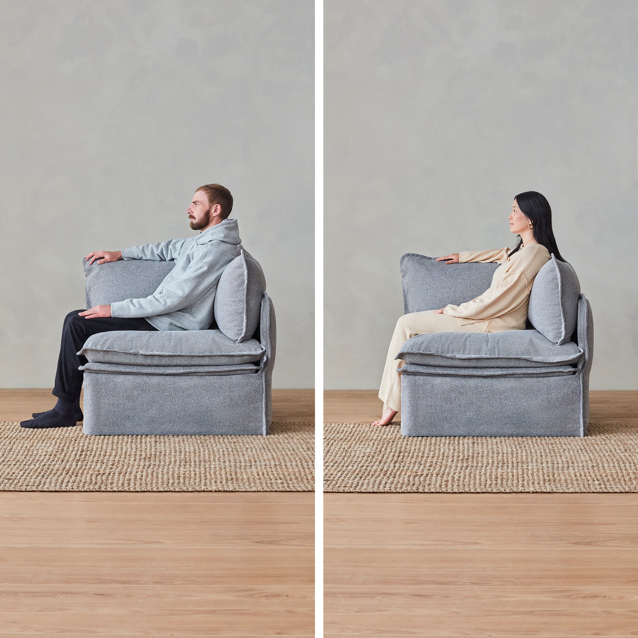 Premium 7-Seater U-Shaped Sectional Sofa with Bench Ottoman - Plush Weave Eggshell Fabric for Ultimate Comfort | Perfect for Living Rooms, Family Gatherings & Home Theaters