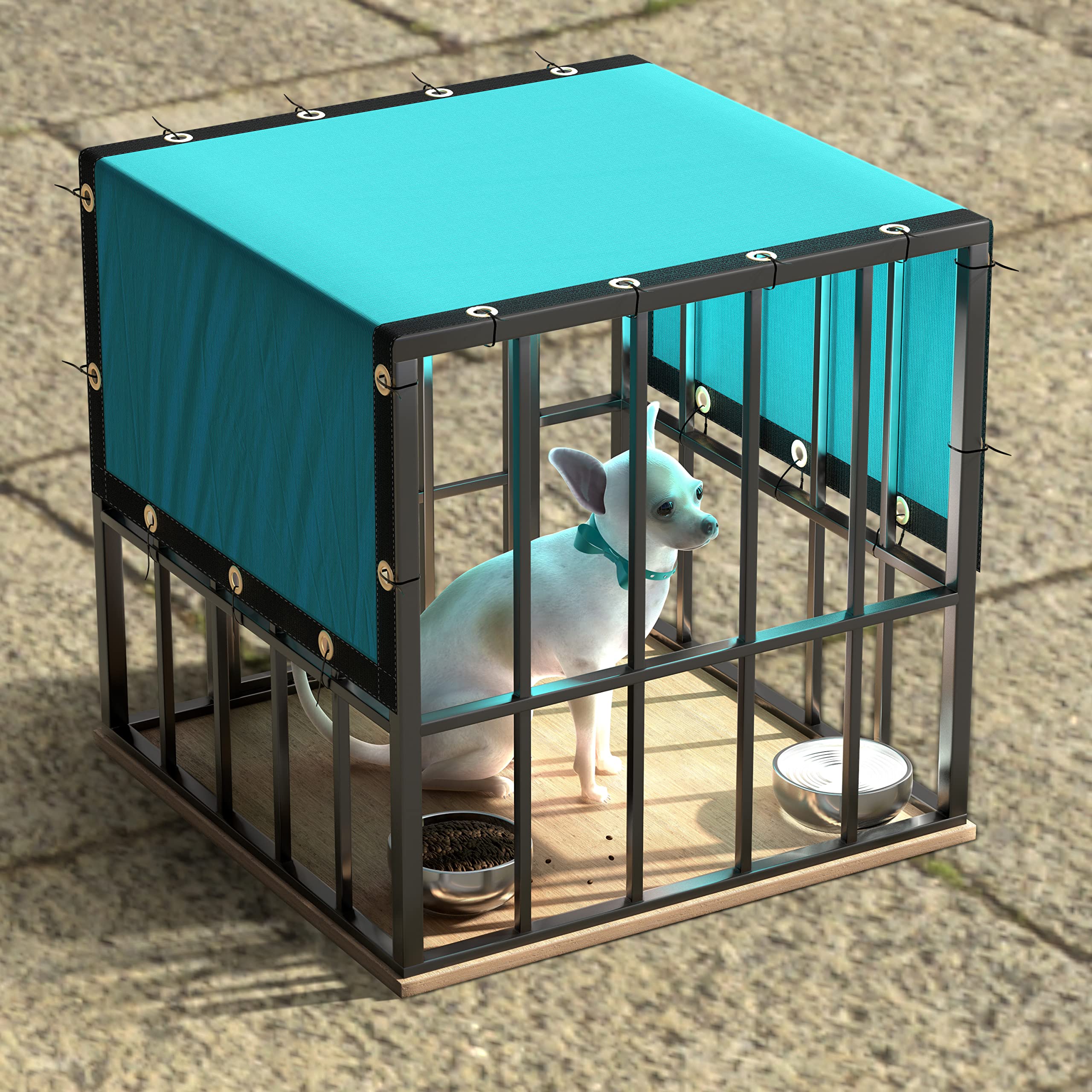 ColourTree 10' x 13' Turquoise Custom Size Shade Cloth with Grommets - 90% UV Blocking, Durable Mesh Fabric Tarp for Dog Kennel Cover, Fence Privacy Screen, Greenhouse, Chicken Coop & Pet Playpen | Perfect for Outdoor Shade, Garden Protection & Backyard Privacy Solutions