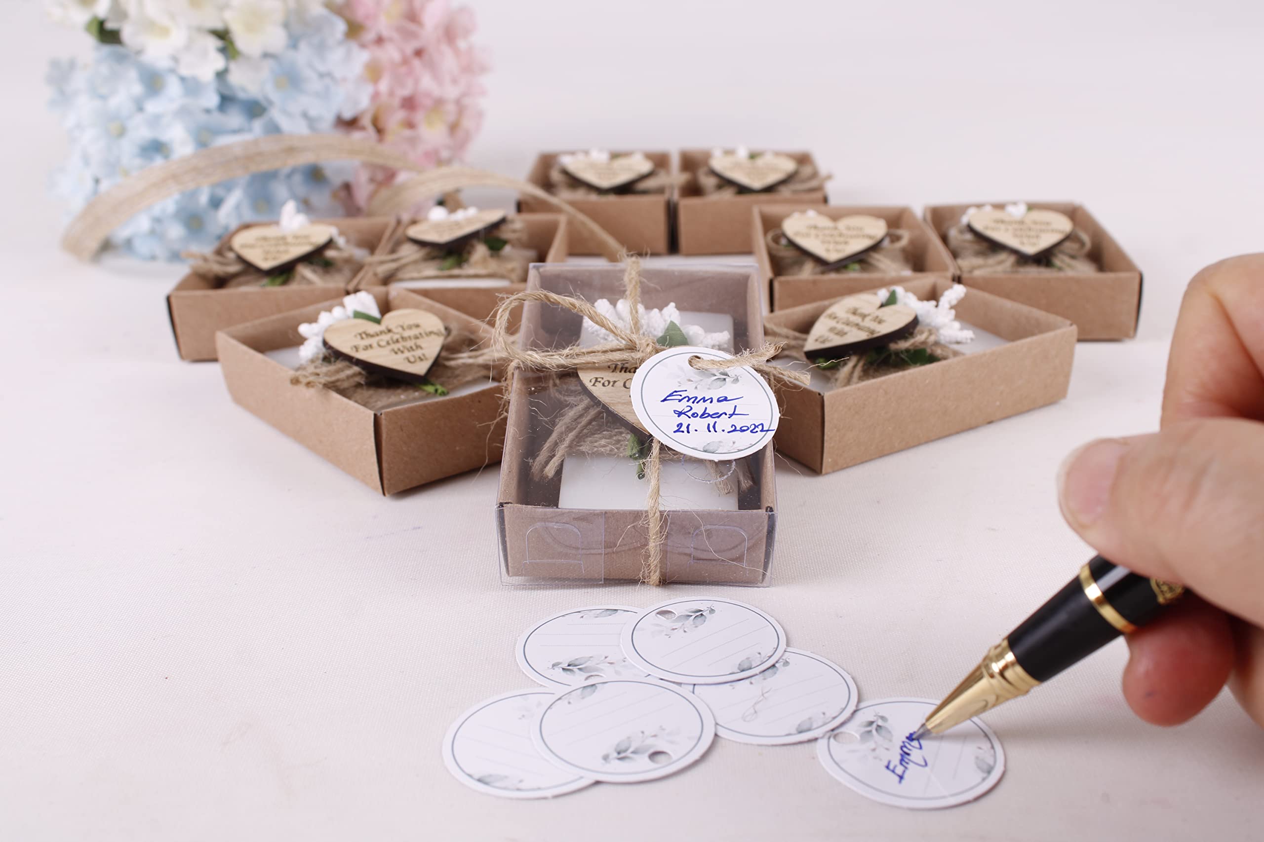 Handmade Jasmine Scented Mini Soap - Pack of 10 | Elegant Wedding Favors, Bridesmaid Gifts & Bridal Shower Favors | Perfect for Wedding Decorations, Guest Gifts & Engagement Parties | Aromatic Soap Set for Special Occasions & Romantic Celebrations