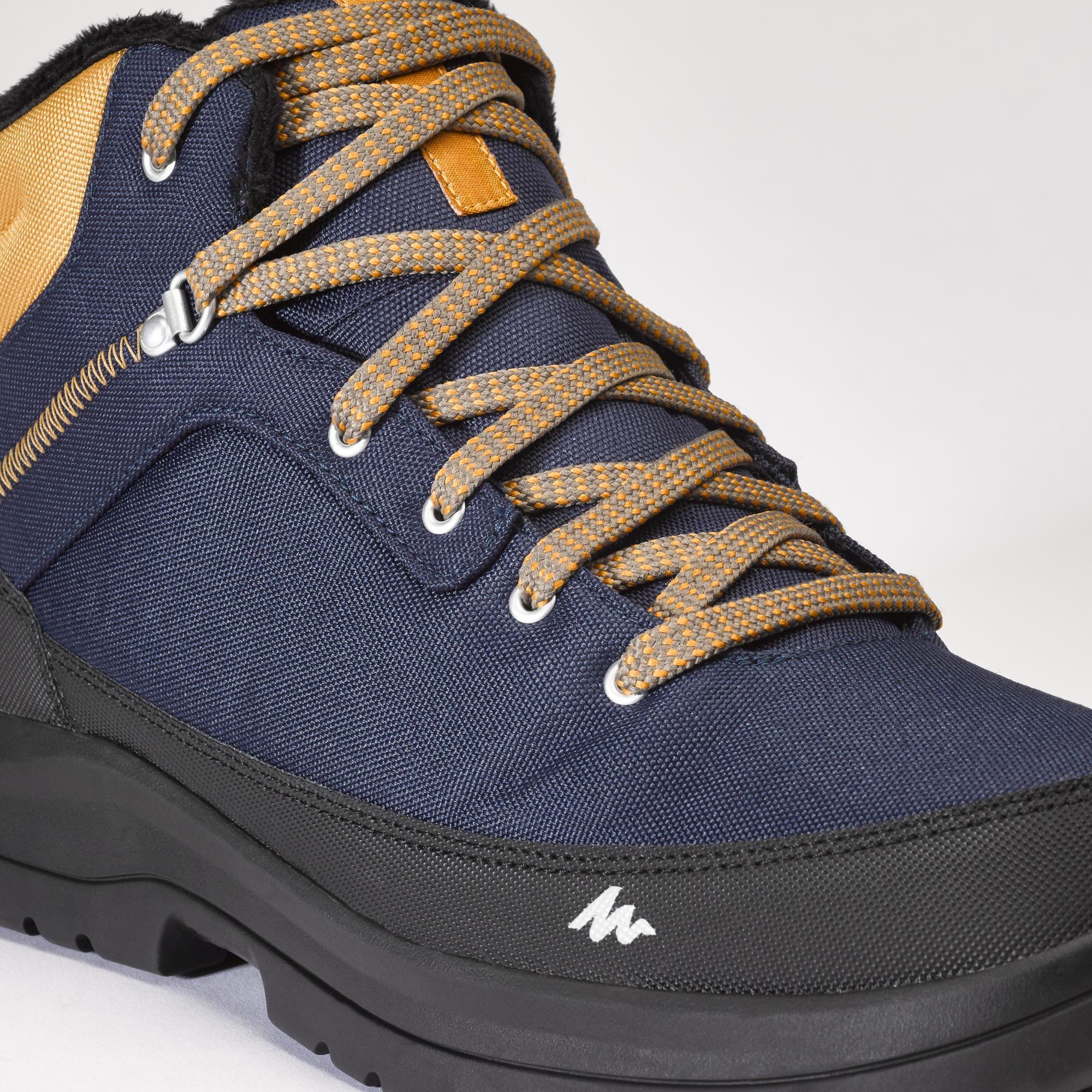 Quechua SH100 Mid Height Waterproof Hiking Boots for Men - Warm Winter Trekking Shoes for Outdoor Adventures & Mountain Climbing