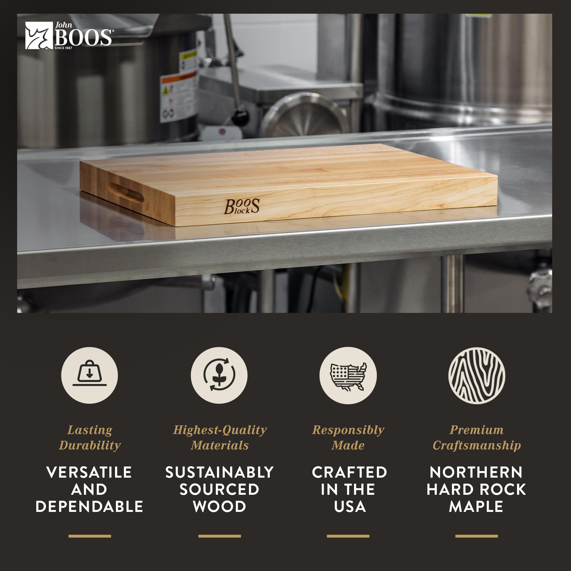 Premium John Boos Platinum Series Reversible Maple Wood Cutting Board - 18