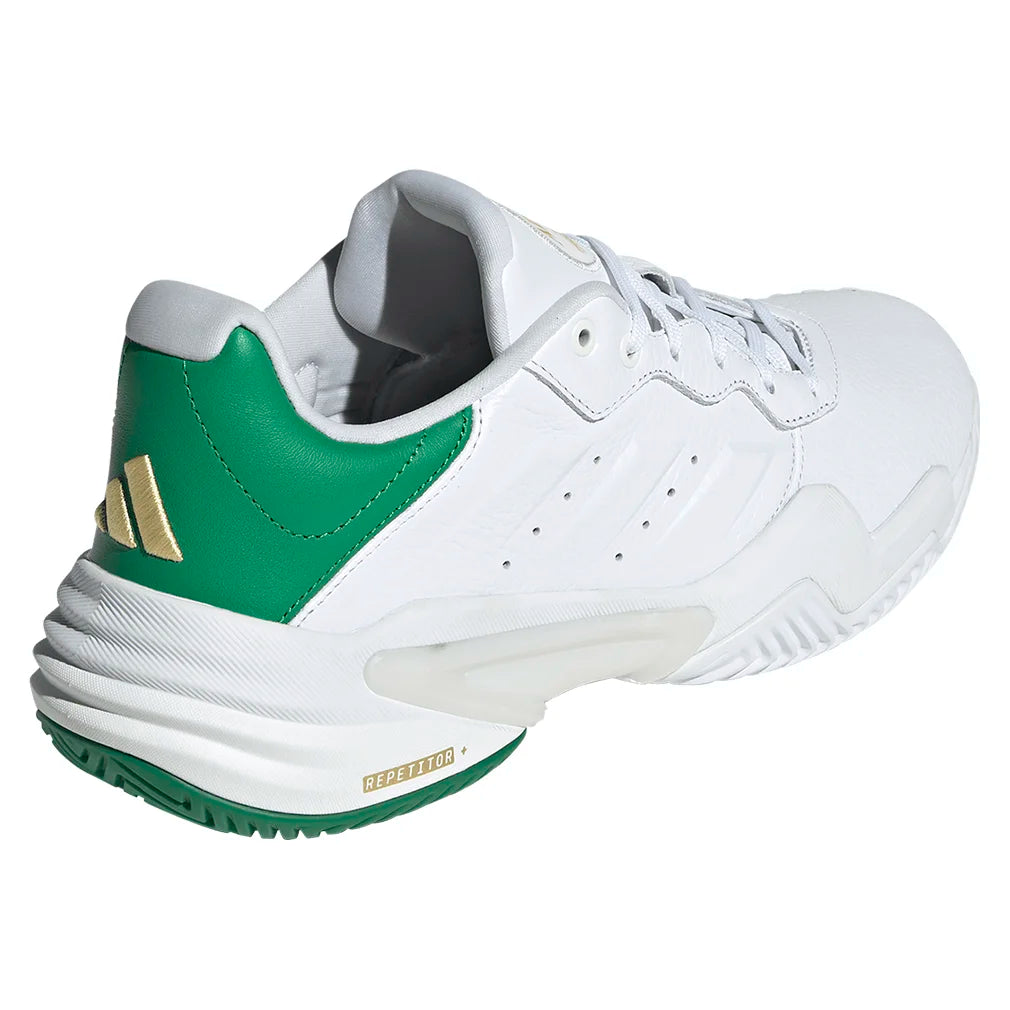 Men's Barricade 13 Leather Tennis Shoes - Gold Metallic & White Athletic Footwear for Court Performance & Casual Wear | Perfect for Tennis Matches, Gym Workouts & Everyday Fashion