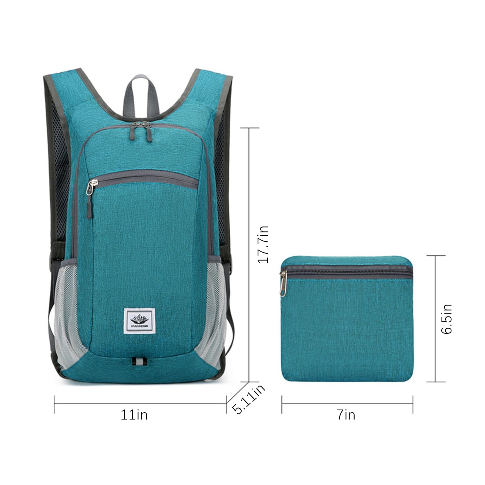 DOJUNS 12L Lightweight Foldable Hiking Backpack - Compact Travel Daypack for Camping, Hiking & Outdoor Adventures - Water-Resistant Packable Backpack for Women & Men (Black) - Perfect for Day Trips, Commuting & Weekend Getaways