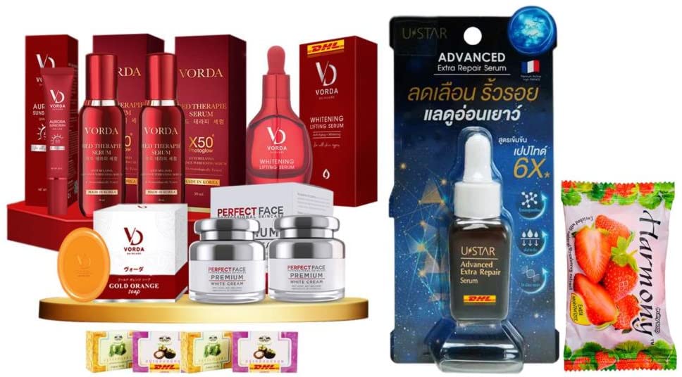 Vorda Premium Anti-Aging Cream Set - 5 Pcs Lifting & Firming Face Serum with Advanced Repair Formula (12g Each) | DHL Express Shipping | Free Tomato Facial Mask Gift | Perfect for Daily Skincare Routine & Nighttime Anti-Wrinkle Treatment