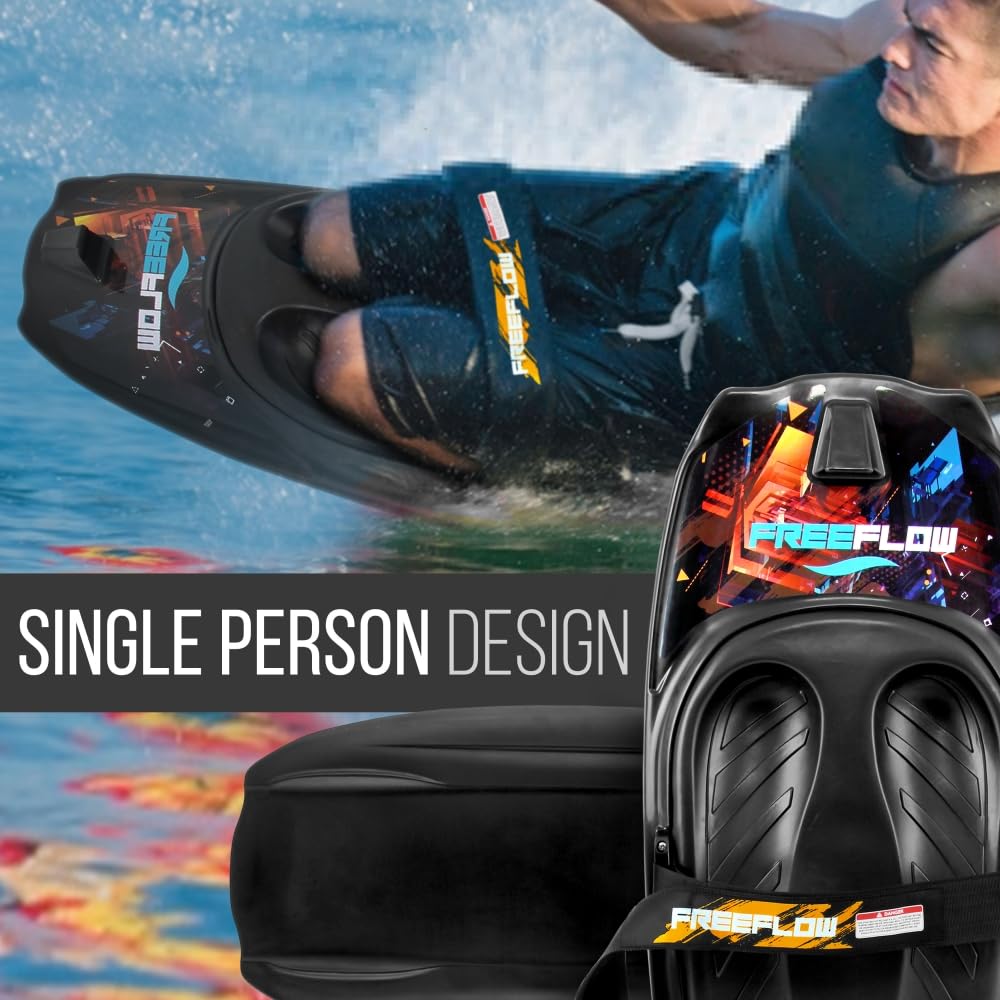SereneLife Water Sport Kneeboard with Hook for Kids & Adults - Adjustable Strap Kneeboard for Boating, Wakeboarding, Knee Surfing & Water Sports - Perfect for Lakes, Rivers & Ocean Fun
