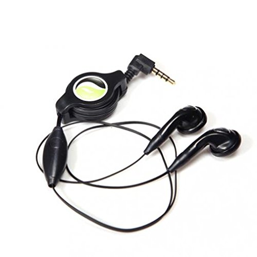 Retractable Wired Earphones with Mic for Motorola Moto e6 - 3.5mm Hands-Free Headset with Noise Cancelling Microphone | Perfect for Commuting, Work Calls & Gym Workouts
