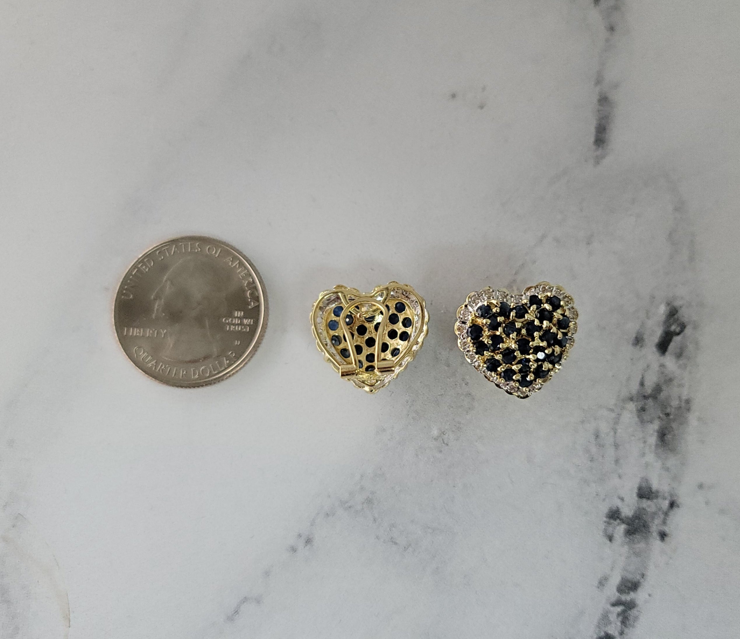 3 Carat Heart Shaped Sapphire & Diamond Stud Earrings for Women - Elegant Valentine's Day Gift, Anniversary Jewelry, Wedding Party Accessories