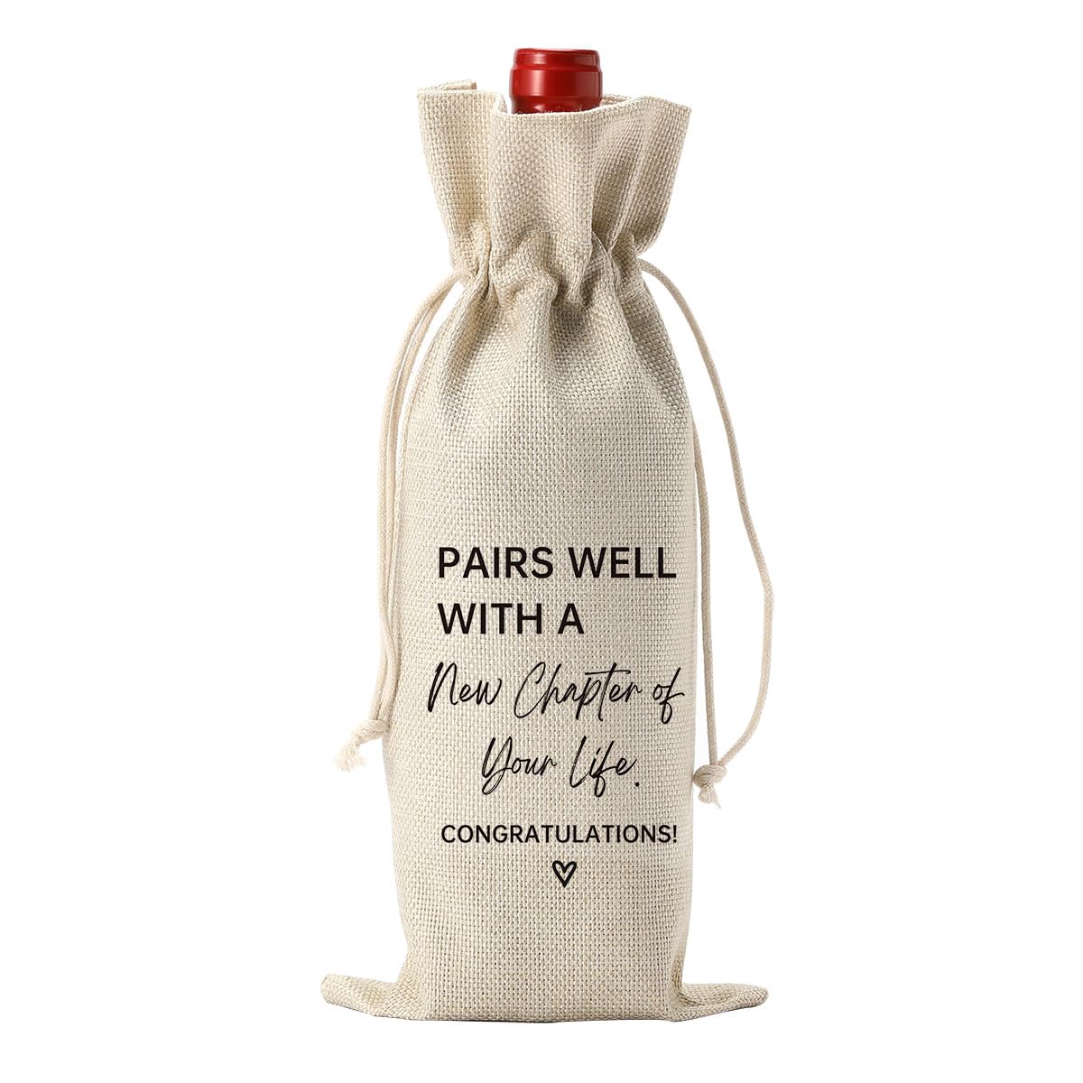 YUANHAO 1-Piece Elegant Wine Gift Bag - Perfect New Job, Business Owner & Going Away Present for Coworkers, Boss & Friends - Celebrate New Beginnings & Life Chapters - Ideal for Corporate Gifts, Promotions & Special Occasions