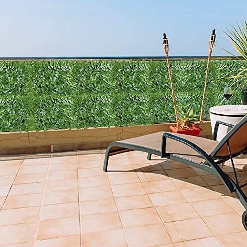 Artificial Ivy Privacy Fence Screen - 50x100cm UV Resistant Fake Hedges for Outdoor Decor - Perfect for Balcony, Patio, Porch & Deck Wall Covering | Enhance Privacy & Aesthetic Appeal