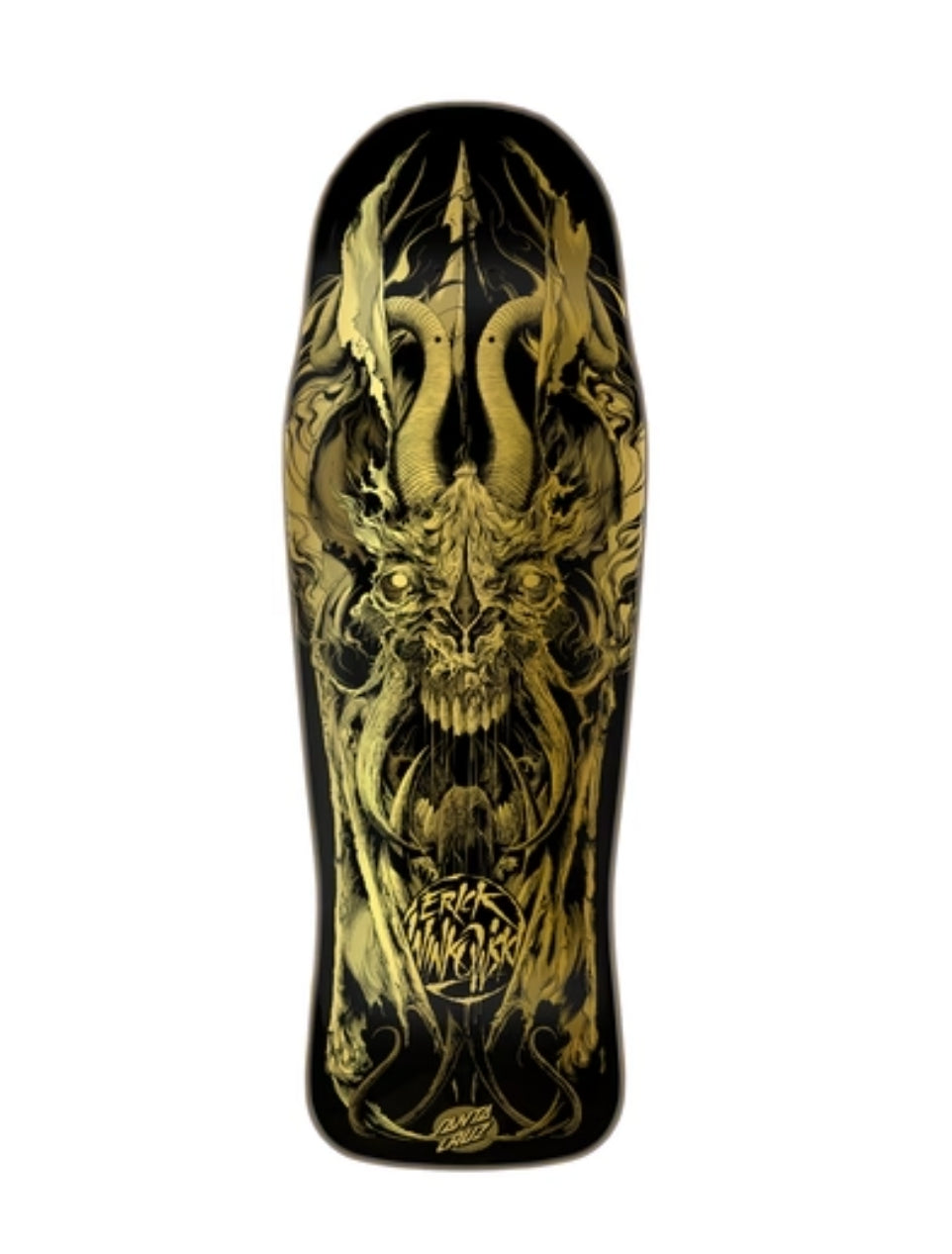Santa Cruz Erick Winkowski PRIMEVIL Skateboard Deck - Gold Foil Graphic - Professional Street Skateboard for Skaters - Perfect for Tricks, Commuting, and Skatepark Sessions