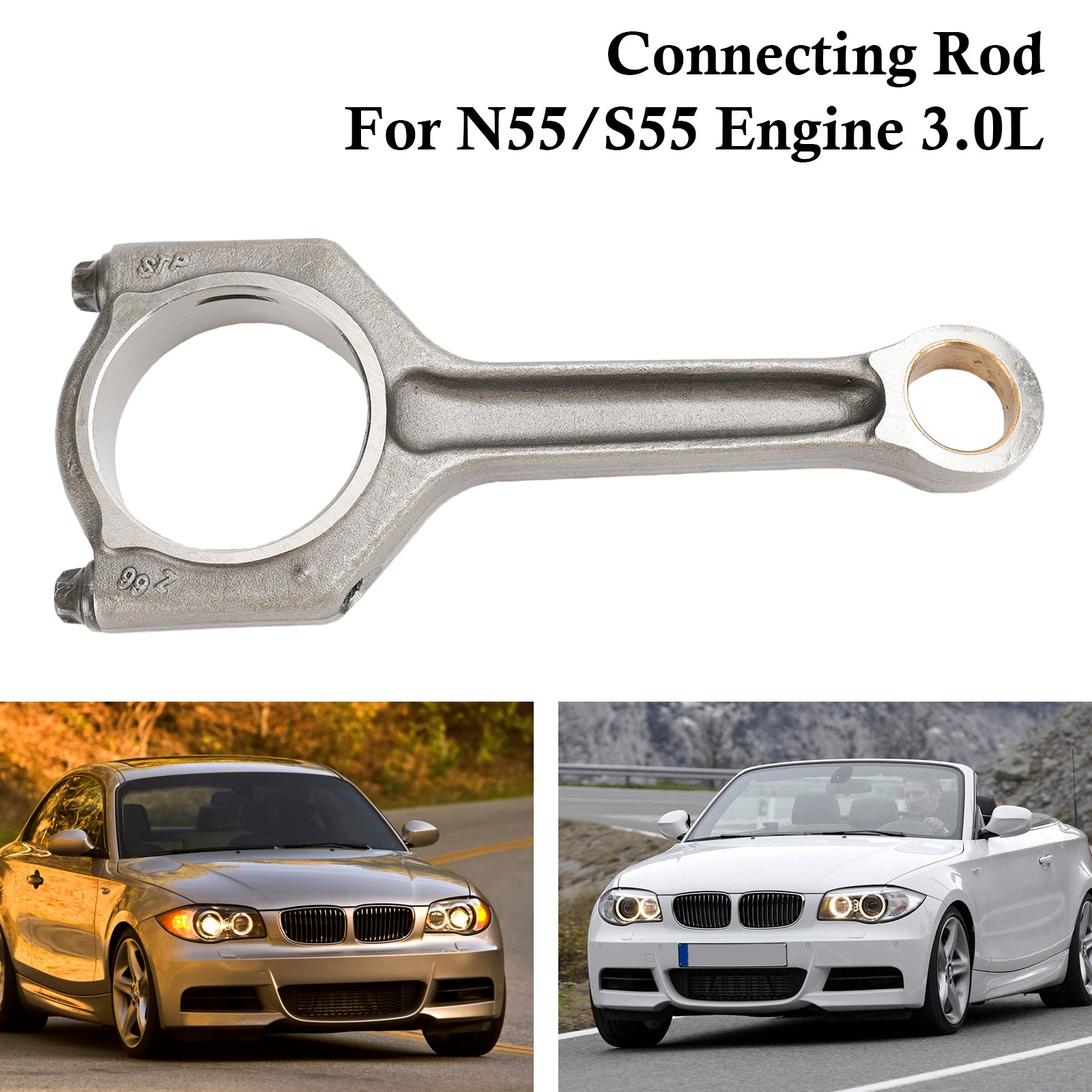 BMW 535i M3 M4 X5 F10 F30 F82 F87 N55 3.0L Engine Connecting Rod 11247624615 11247586492 - High Performance Replacement Part for Smooth Engine Operation