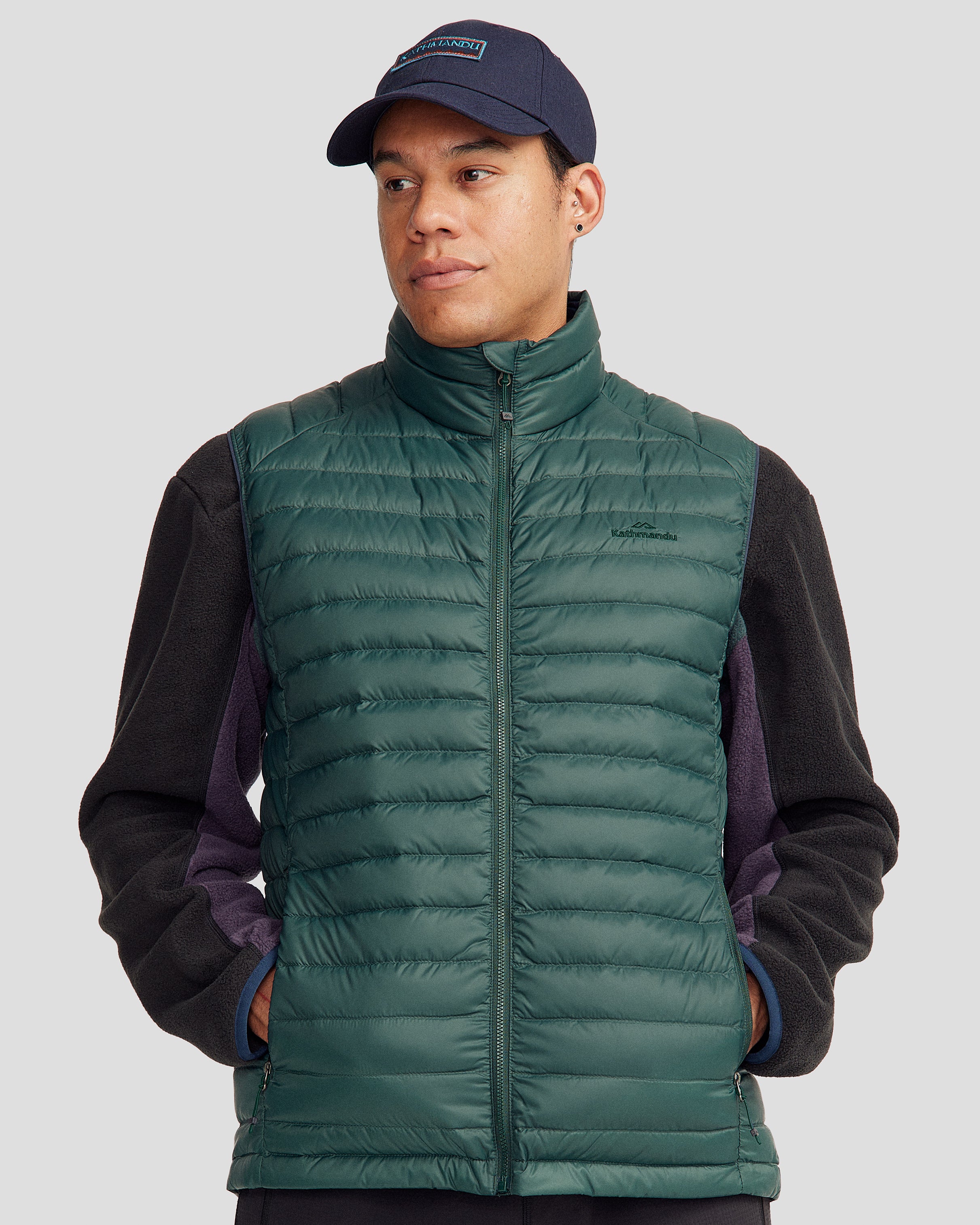 Men's Heli Down Vest v4 - Lightweight Warm Winter Jacket for Outdoor Activities - Deep Forest Green - Perfect for Hiking, Camping & Cold Weather Adventures