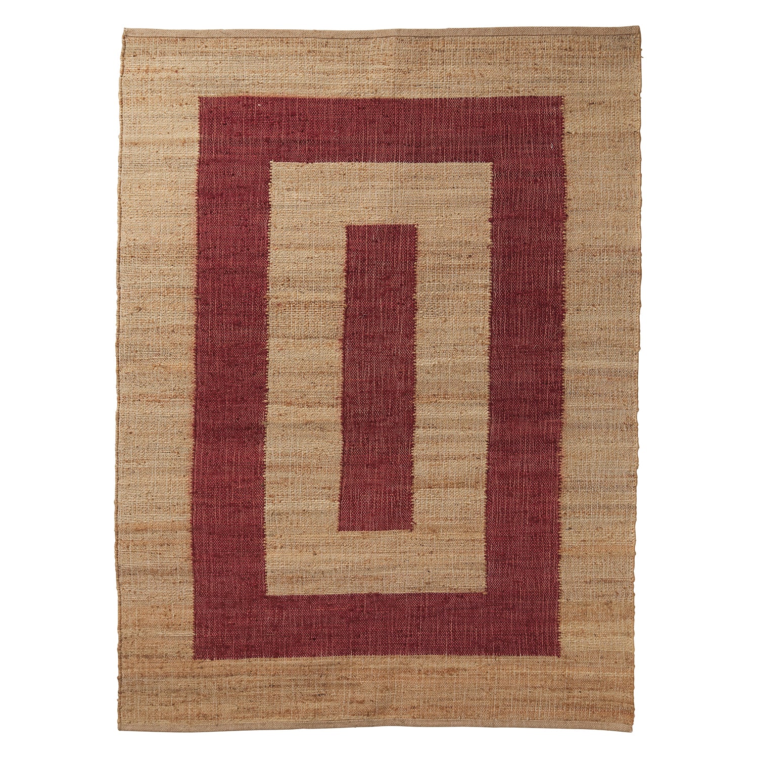 Adrienne Jute Rug Carmine - Natural Fiber Bohemian Area Rug for Living Room, Bedroom & Nursery | Eco-Friendly Home Decor