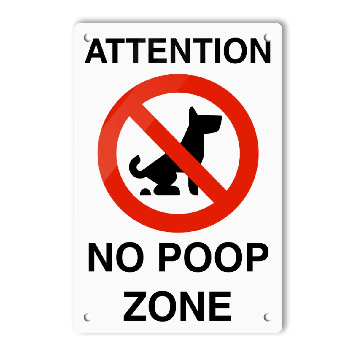 GONEI Aluminum 'No Poop Zone' Warning Sign - 8x12 Inches Durable Metal Sign for Indoor/Outdoor Use - UV Protected & Waterproof - Perfect for Home, Business, Yard, and Dog Park Areas