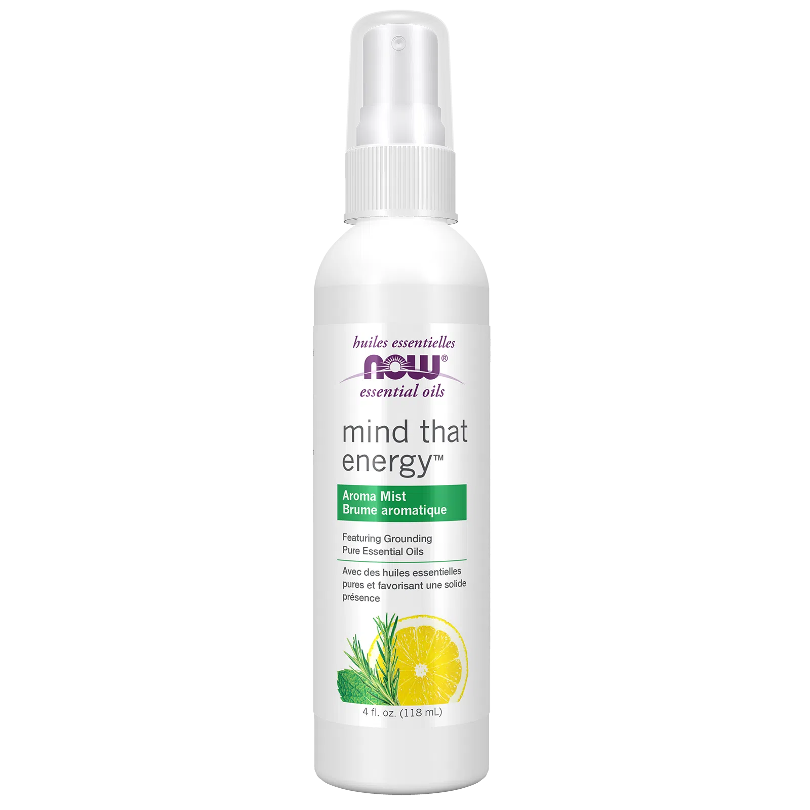 NOW Mind That Energy™ Aroma Mist - Uplifting Essential Oil Spray for Focus & Stress Relief - Perfect for Office, Yoga & Meditation Use