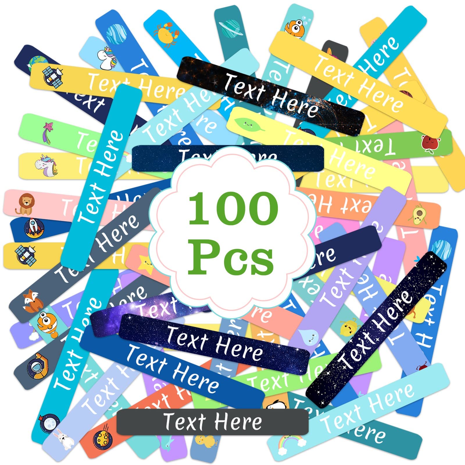 Custom Waterproof Name Labels for Kids - 100PCS Personalized Stickers for School Supplies & Lunch Boxes