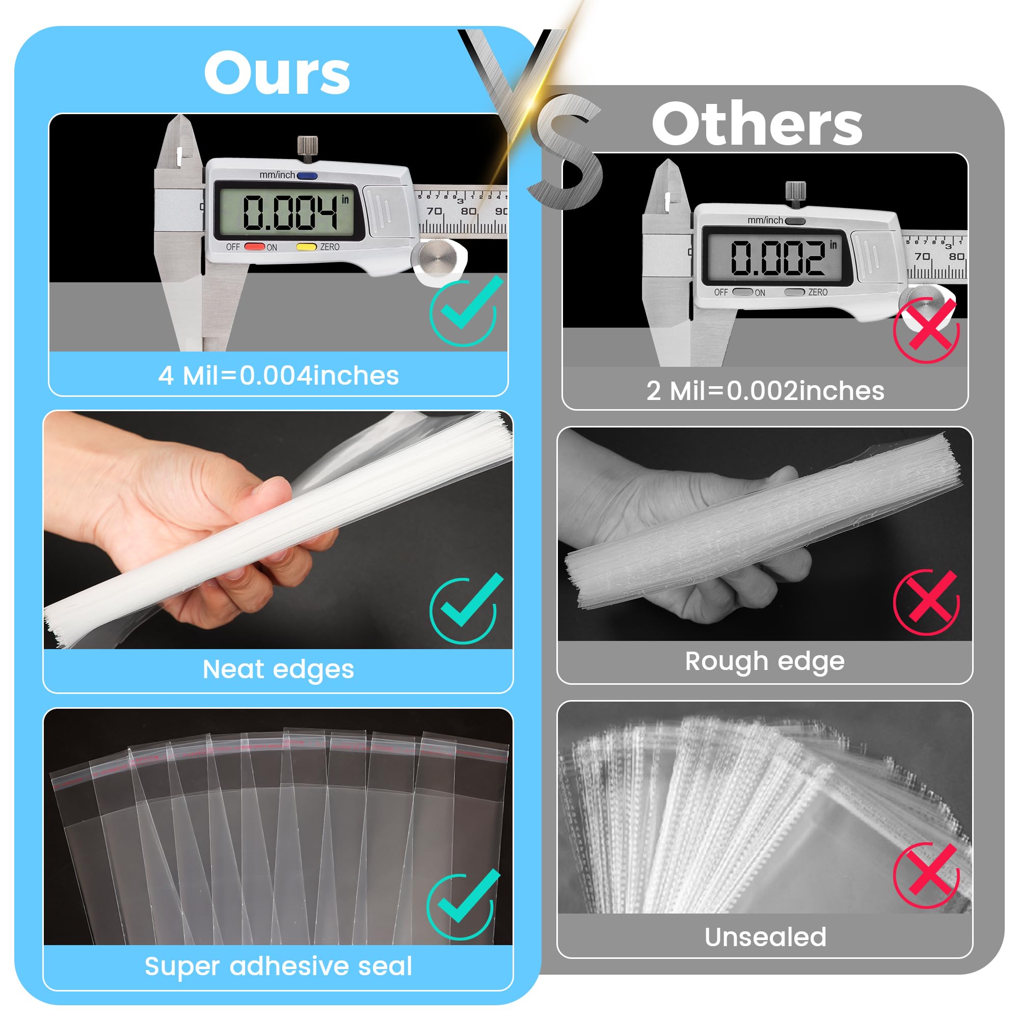 100 Pcs Clear Cellophane Treat Bags for Bakery & Gifts - 50 PCS 4