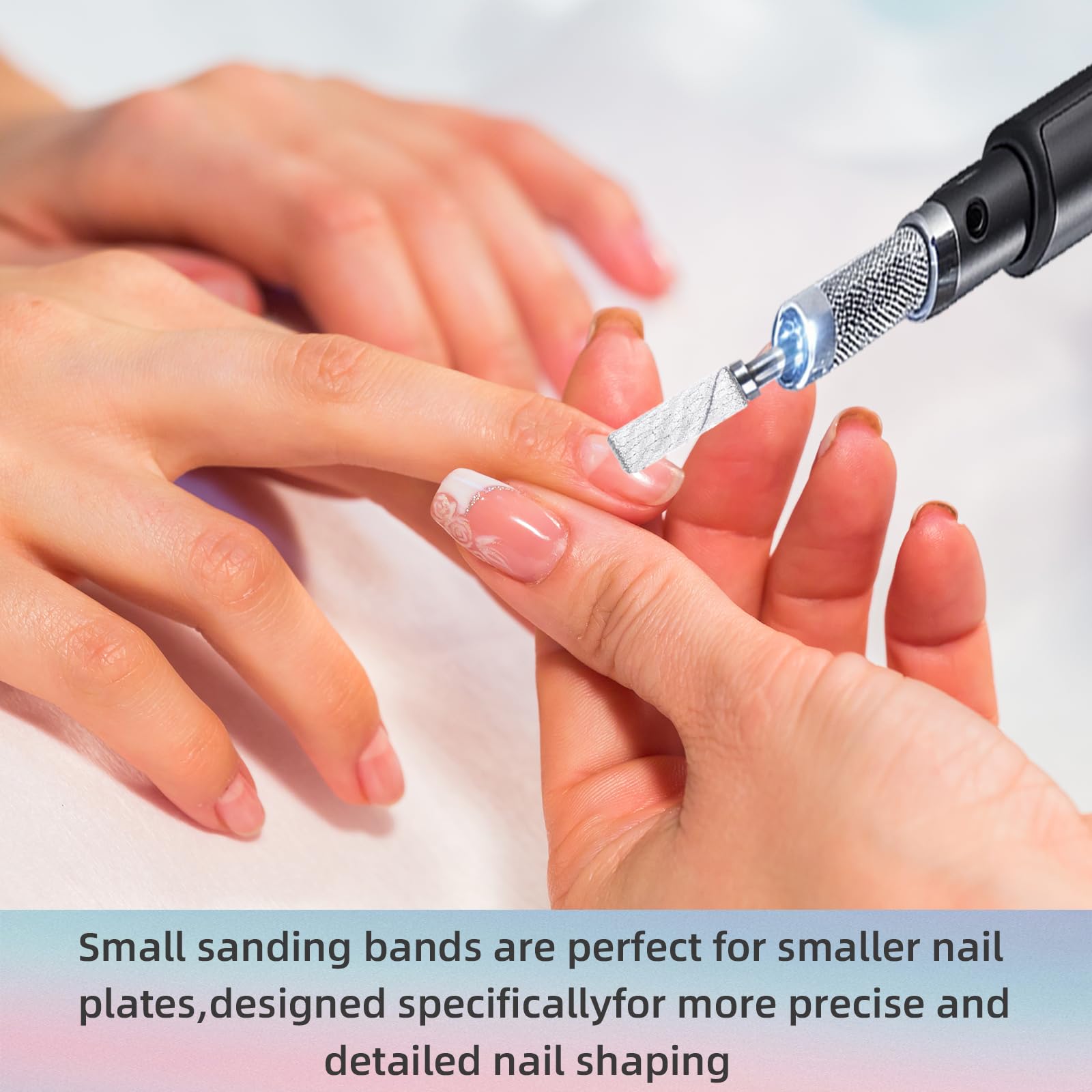 100 Pcs 180 Grit White Small Sanding Bands for Nail Drill - Professional Nail Drill Bits with 3.1mm Mandrel - Fine Grit Sanding Bands for Acrylic Nails - Perfect for Manicure, Pedicure & Nail Art Salon Use