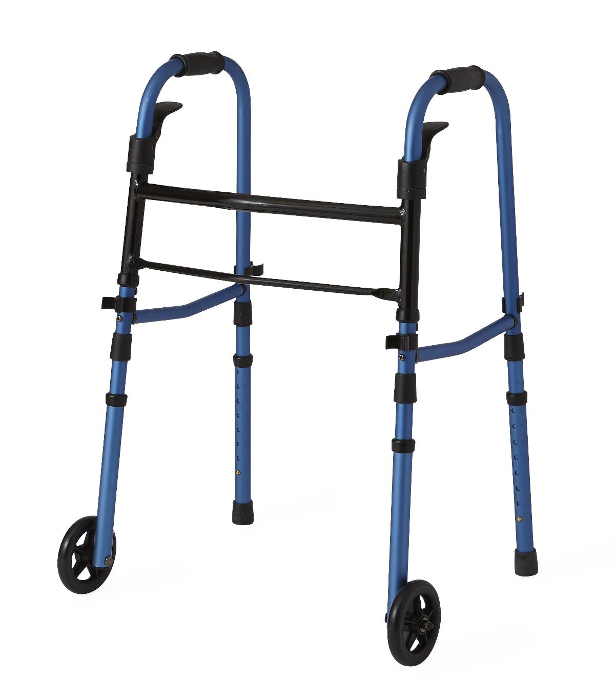 Foldable Walking Cane with Paddle Handle - Lightweight Mobility Aid for Seniors & Adults (Blue, Single) - Ideal for Indoor/Outdoor Use, Travel & Daily Support