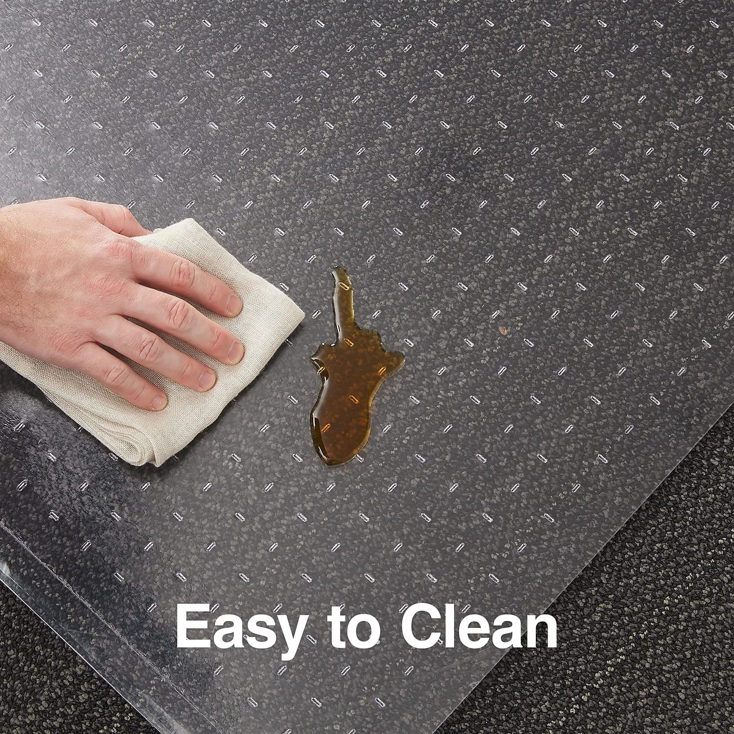 Premium Clear Office Chair Mat for Carpet - Heavy Duty Desk Floor Protector for Low-Pile Carpets with Lip Edge | Extended Under Desk Coverage | Smooth Gliding Surface | Ideal for Home Office, Study Room & Workspace