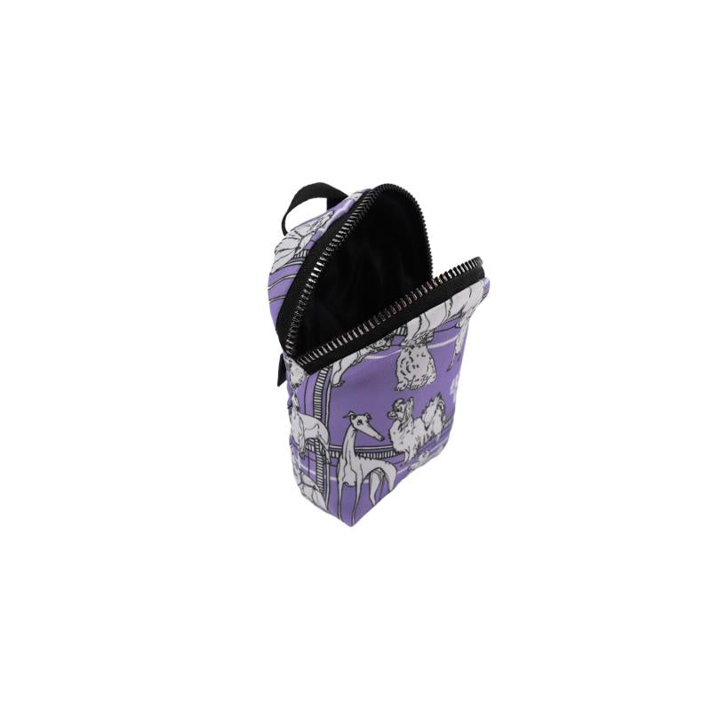 Premium Zippered Pet Treat Pouch for Dogs - Purple with Adorable Puppy Appliqués - Perfect for Training, Walks, and Outdoor Adventures