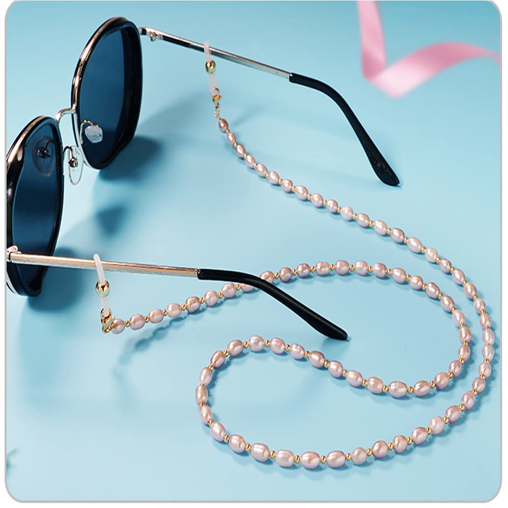 DNLKWGO Pearl Glasses Chain - Stylish Sunglasses Strap Holder with Freshwater Pearls, 3 Color Options for Women & Girls | Perfect for Reading, Driving & Fashion Accessories