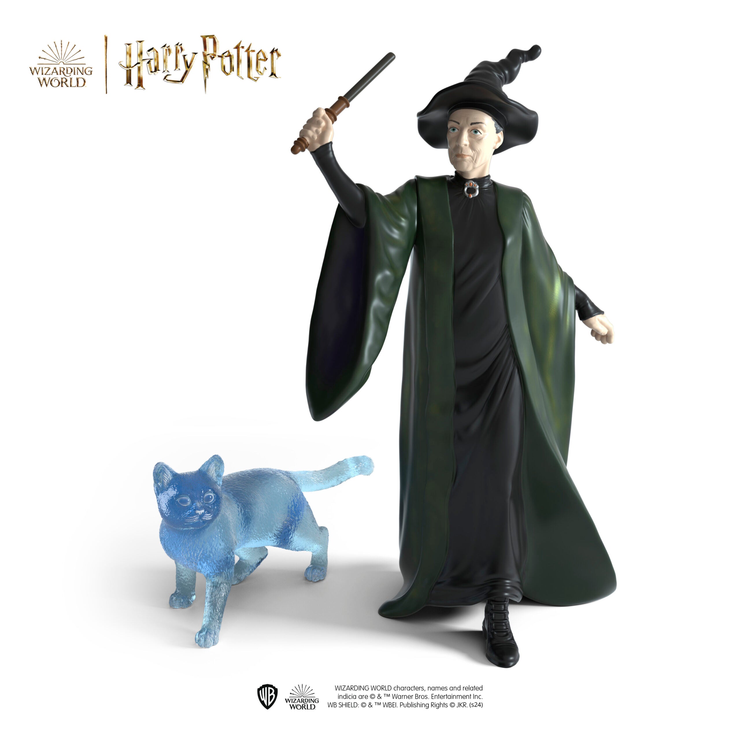 Professor McGonagall & Patronus Cat Plush Toy - Harry Potter Collectible Gift for Fans - Perfect for Cosplay, Room Decor, and Movie-Themed Parties