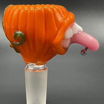 14mm Pumpkin Slide Glass Pipe - Handmade Smoking Accessory for Herbal Use | Perfect for Relaxation & Social Gatherings