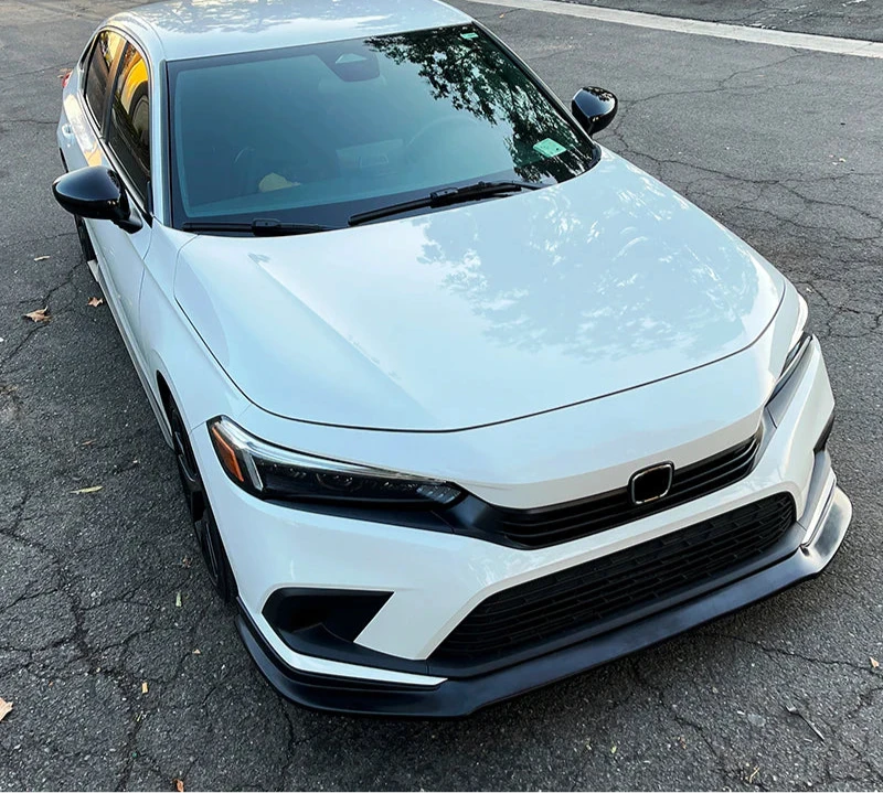 2022-2025 Honda Civic Sedan & Hatchback IK2 Style Front Lip Spoiler - Unpainted Black ABS Plastic Bumper Lip for Enhanced Aerodynamics & Sporty Look - Perfect for Street Racing & Car Shows