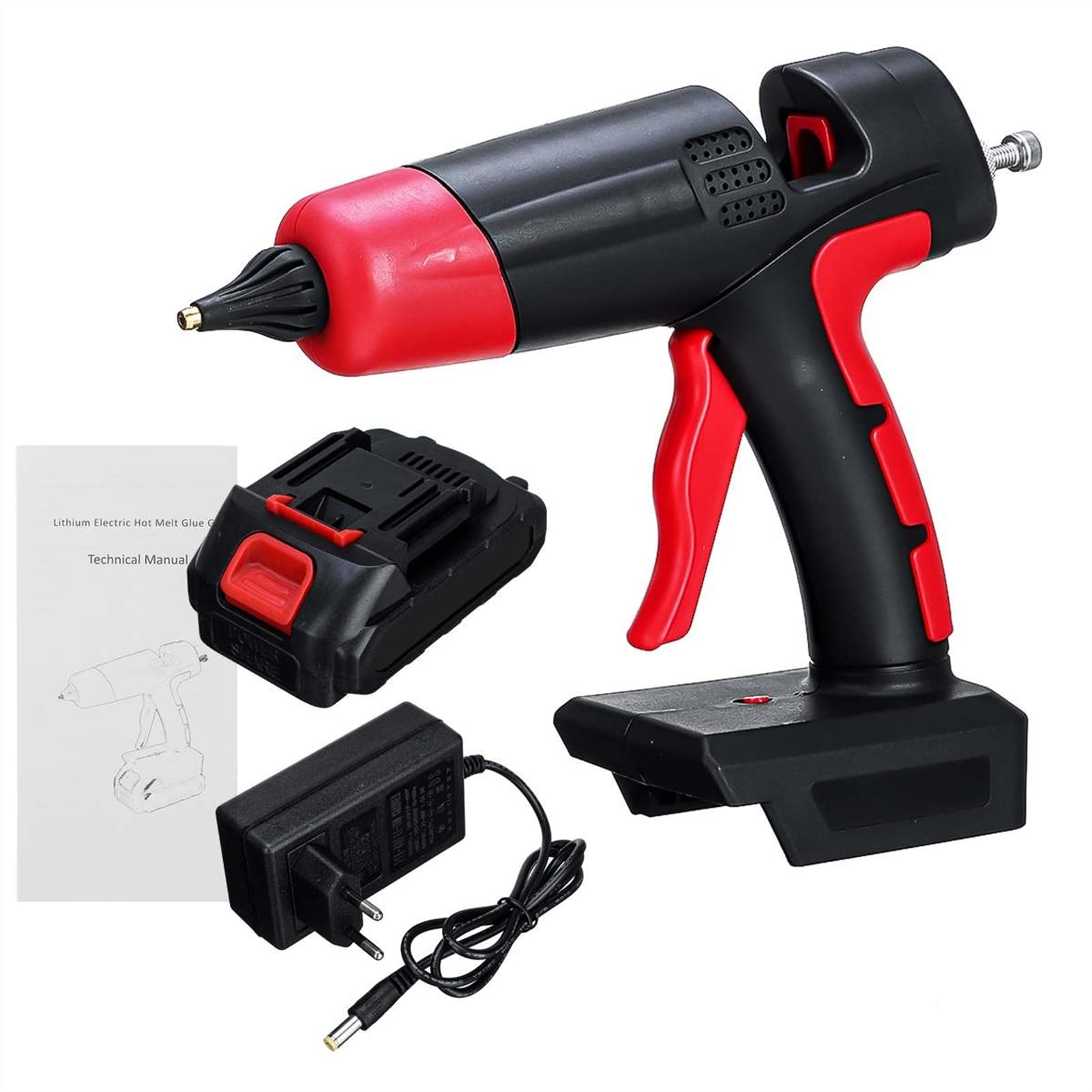**1000W Rechargeable Cordless Hot Glue Gun Kit with Li-ion Battery - Compatible with 11mm Glue Sticks, 18V/21V - Perfect for Home DIY, Crafts, Repairs & Woodworking Projects (1 Battery Kit)**