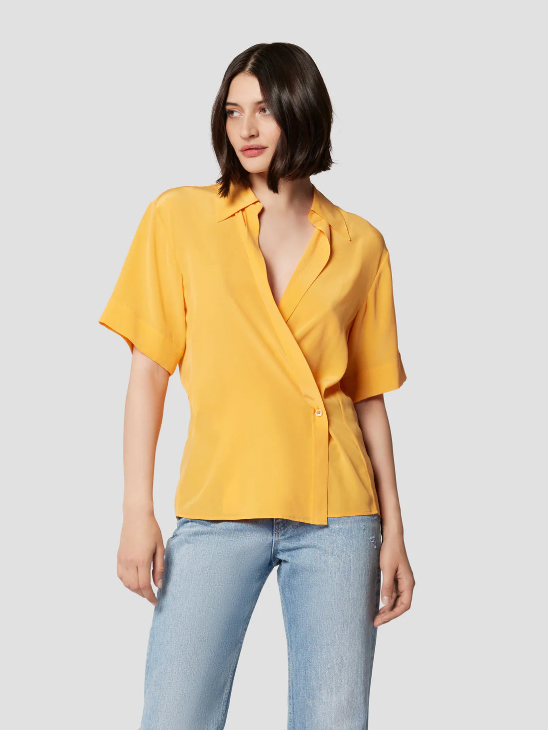 Everly Silk Shirt for Women - Soft & Luxurious Apricot Orange Blouse - Perfect for Office Wear, Date Nights & Special Occasions