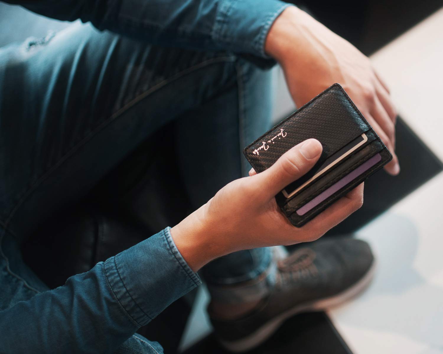 Jaimie Jacobs Genuine Leather RFID Blocking Slim Magic Wallet for Men - Secure & Stylish Minimalist Front Pocket Wallet for Everyday Carry, Travel & Business