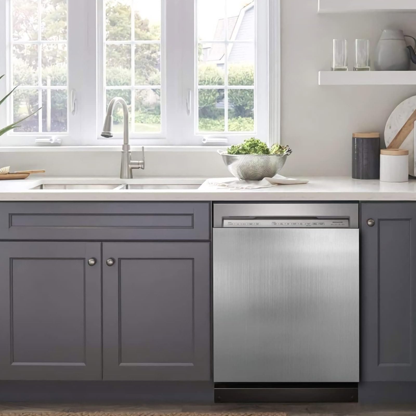 Stainless Steel Dishwasher Magnet Cover 23.5