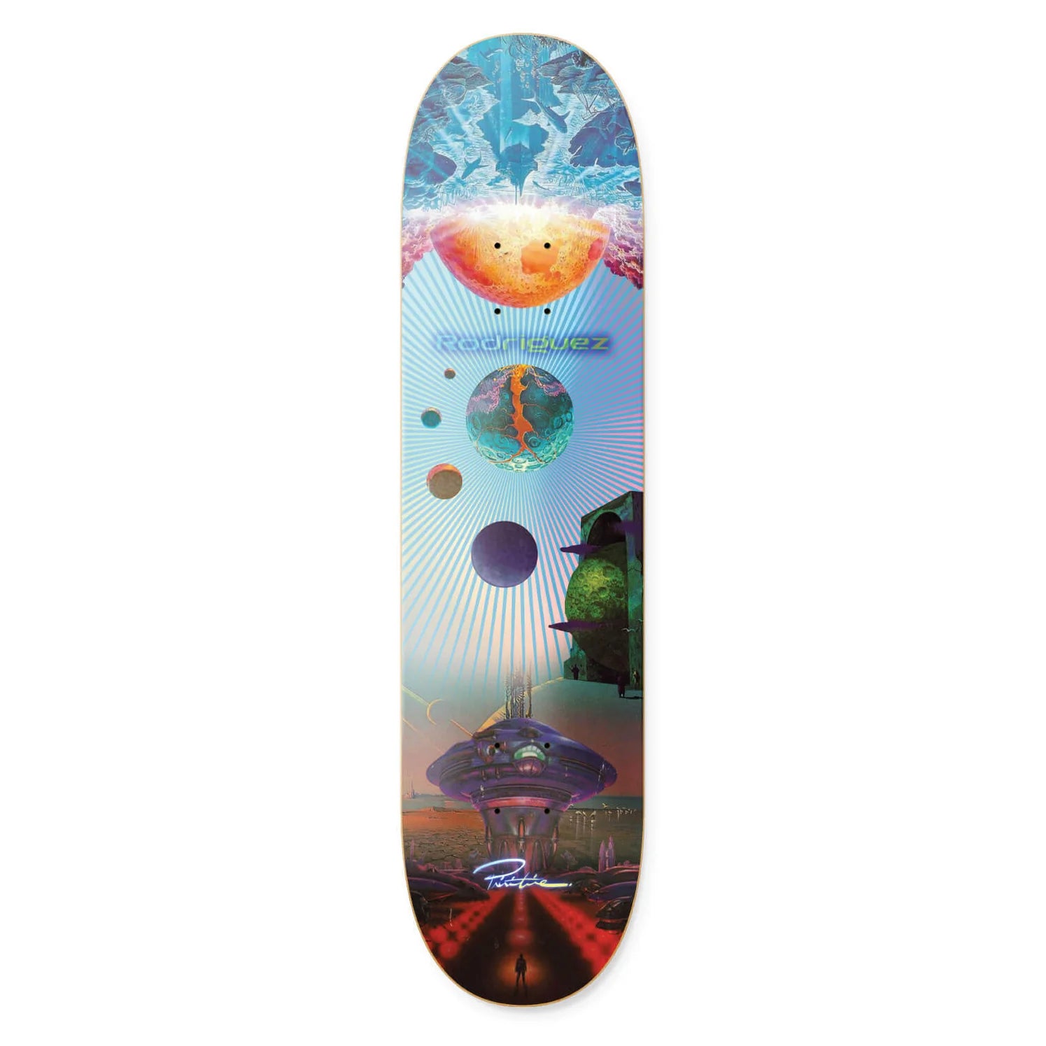 Primitive Rodriguez New Worlds Skateboard Deck 8.25