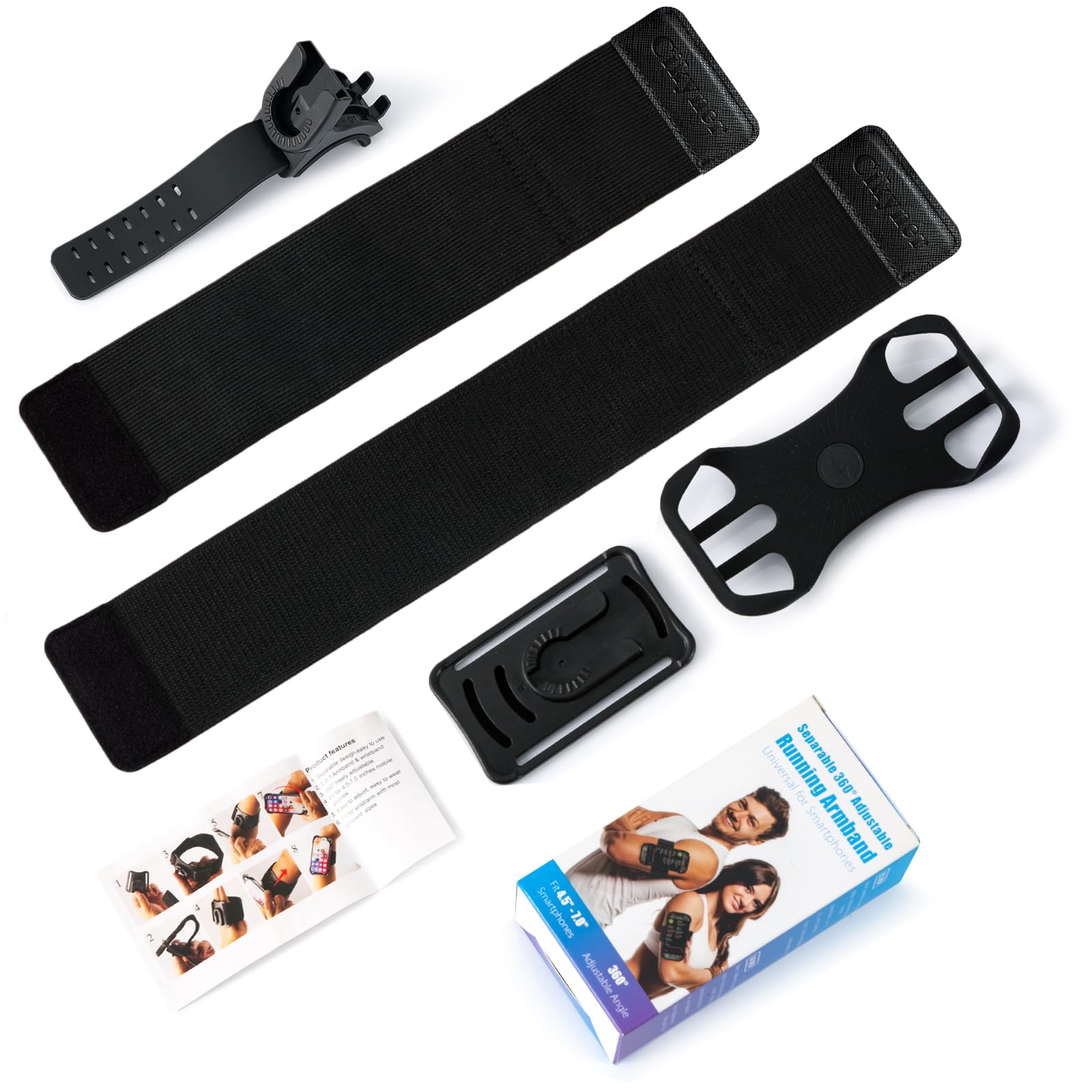 Cikyner 3-in-1 Running Armband - Adjustable Phone Holder for iPhone & Huawei (4.5-7