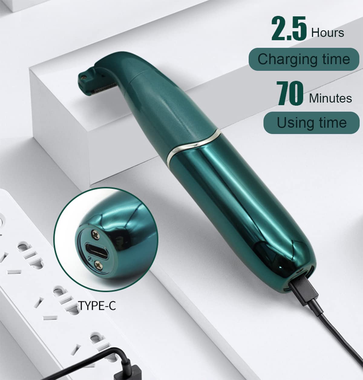 Best Electric Shaver for Women - 4-in-1 Rechargeable Lady Shaver & Bikini Trimmer - Wet/Dry Hair Removal for Face, Eyebrows, Nose, Fingers, Arms, Legs & Underarms - Perfect for Travel, Gym & Home Use (Green)