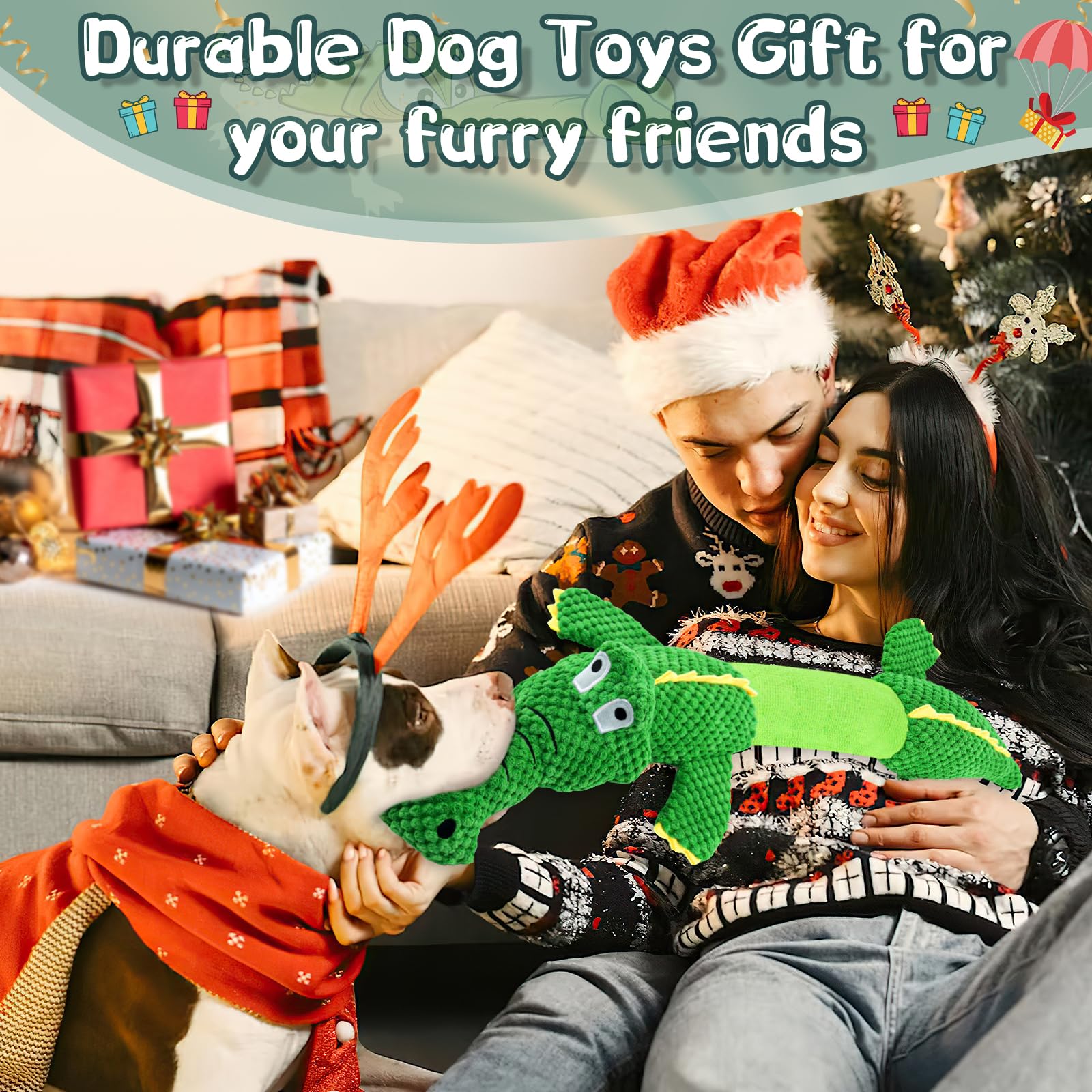 Durable Dog Toys for Aggressive Chewers - Tough Interactive Tug of War & Squeaky Chew Toys for Small, Medium & Large Breed Dogs | Perfect for Playtime, Training & Anxiety Relief