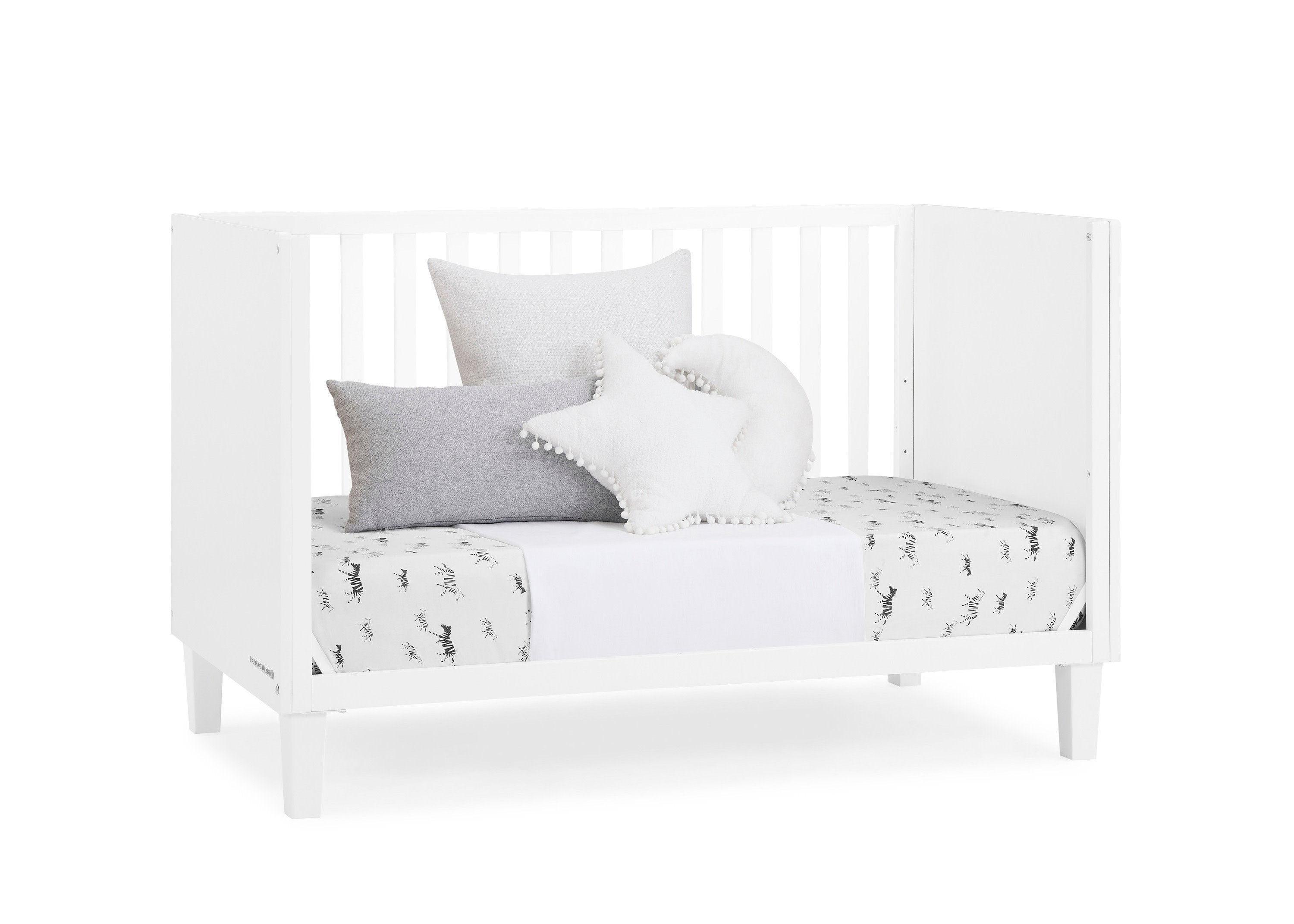 Sonny 4-in-1 Convertible Baby Crib - Toddler Bed, Daybed & Full-Size Bed - Safe & Stylish Nursery Furniture for Boys & Girls - Perfect for Newborns to Teens