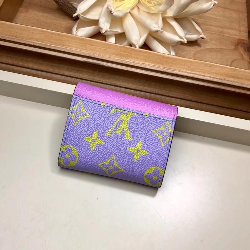 LV Monogram Canvas Zoé Wallet in Pink/Lila - Compact & Stylish for Summer 2019 Collection | Perfect for Everyday Use, Travel & Gift Giving