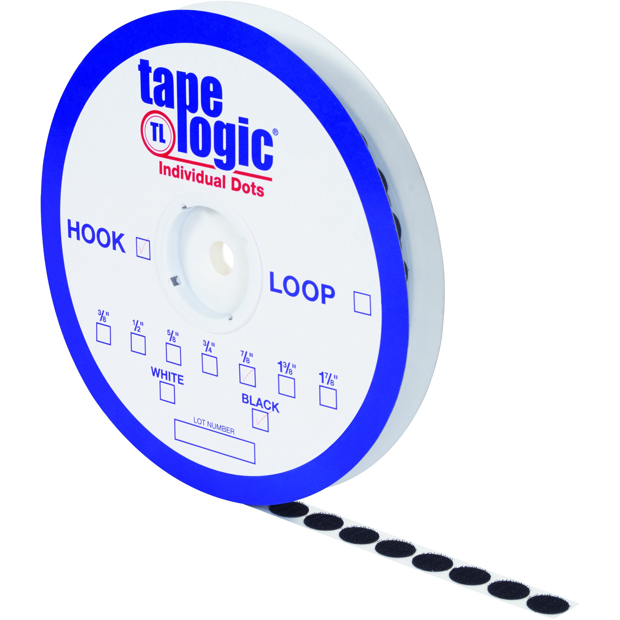 Aviditi Tape Logic Sticky Back Dots - 1-7/8 Inch Diameter Black Loop Fasteners for Classroom, Home & Office Organization (1 Roll) - Perfect for Bulletin Boards, Crafts & DIY Projects
