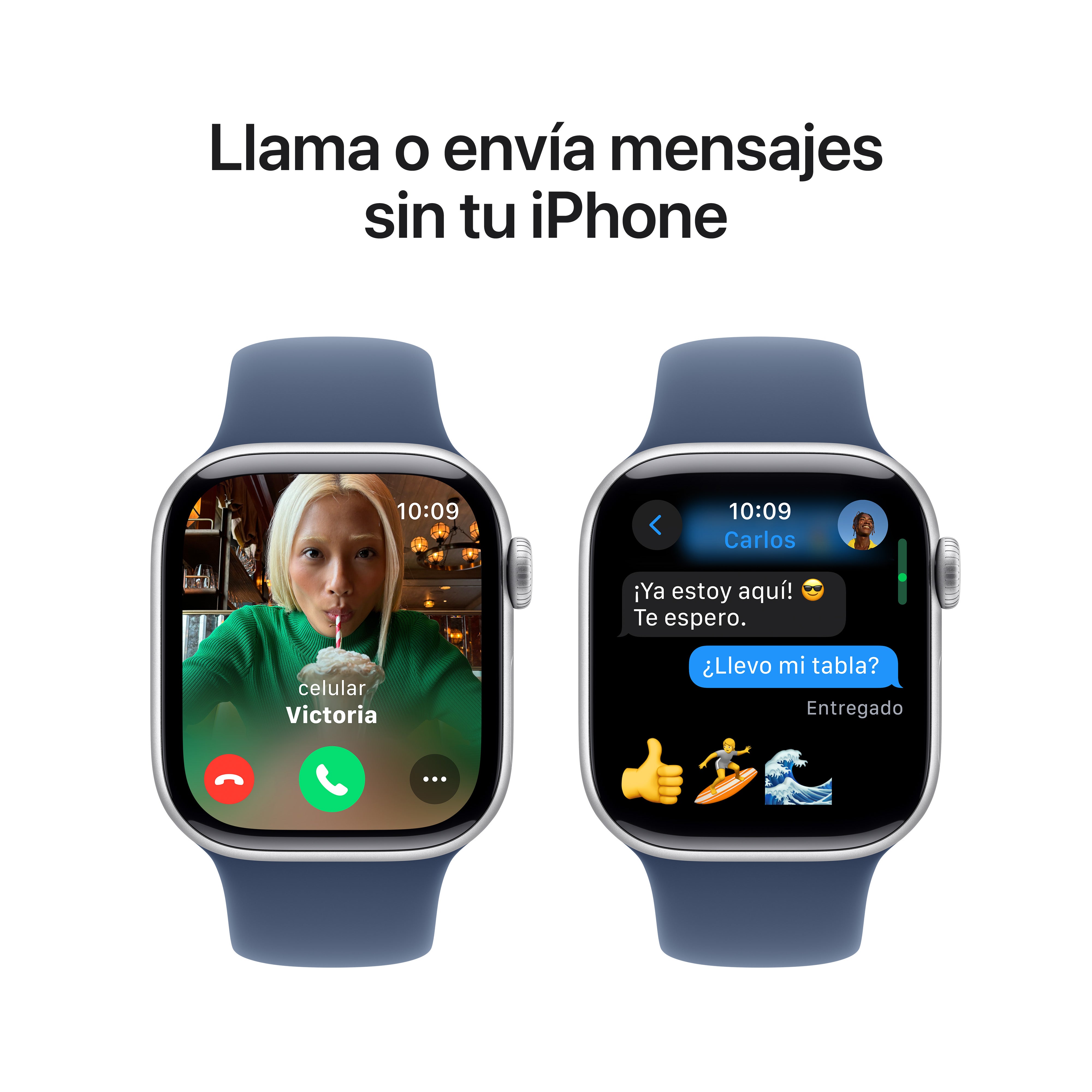 Apple Watch Series 10 GPS 42mm Silver Aluminum Case with Blue Denim Sport Band S/M - Perfect for Fitness Tracking & Everyday Wear