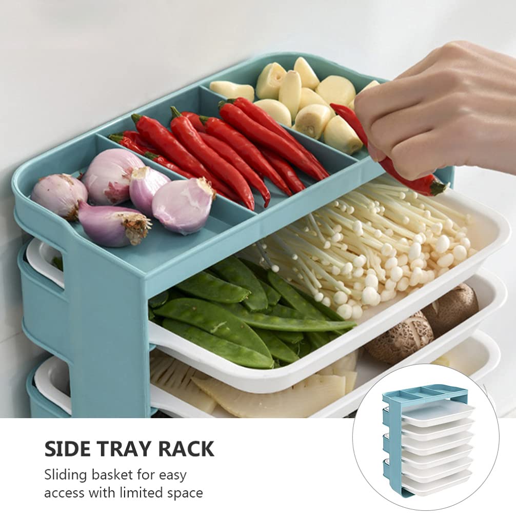 DOITOOL Wall Mounted Food Prep Tray - Multilayer Plastic Storage Shelves for Cooking, Hot Pot, Grilling & Barbecue - Space Saving Kitchen Organizer for Plates, Dishes & Utensils - Perfect for Small Kitchens, Camping & Outdoor Cooking