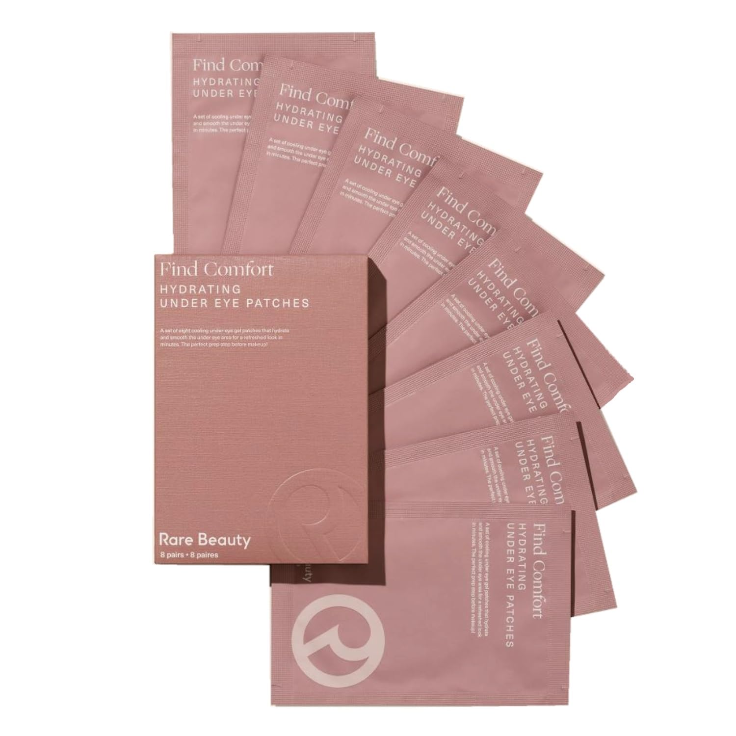 Rare Beauty Soothing & Hydrating Under Eye Patches for Dark Circles & Puffiness - 8 Pairs Pack | Perfect for Travel, Overnight Skincare & Morning Routine