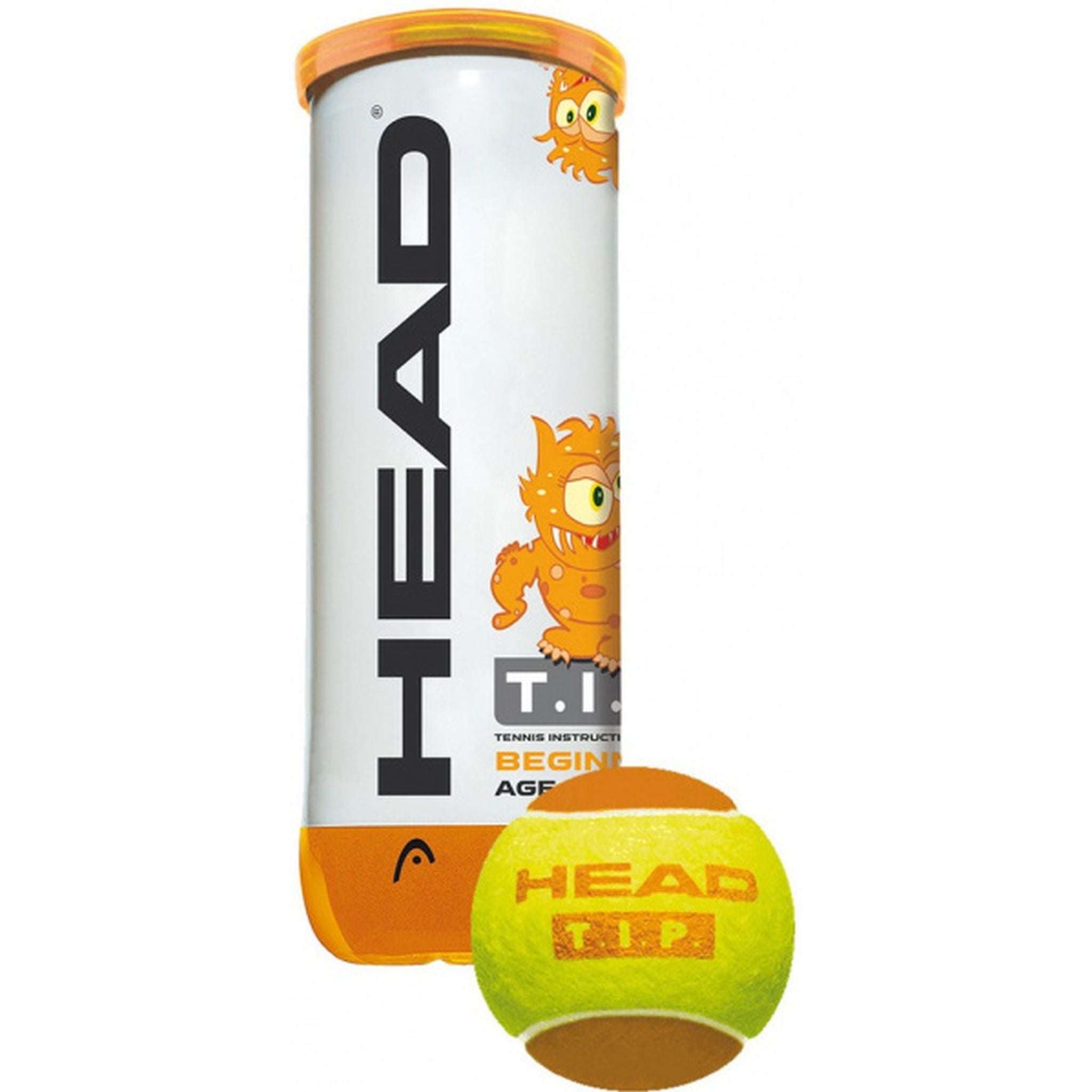HEAD Orange T.I.P Tennis Balls - 3 Pack | High Visibility Tennis Balls for Outdoor & Indoor Play | Perfect for Training, Practice Matches & Recreational Games