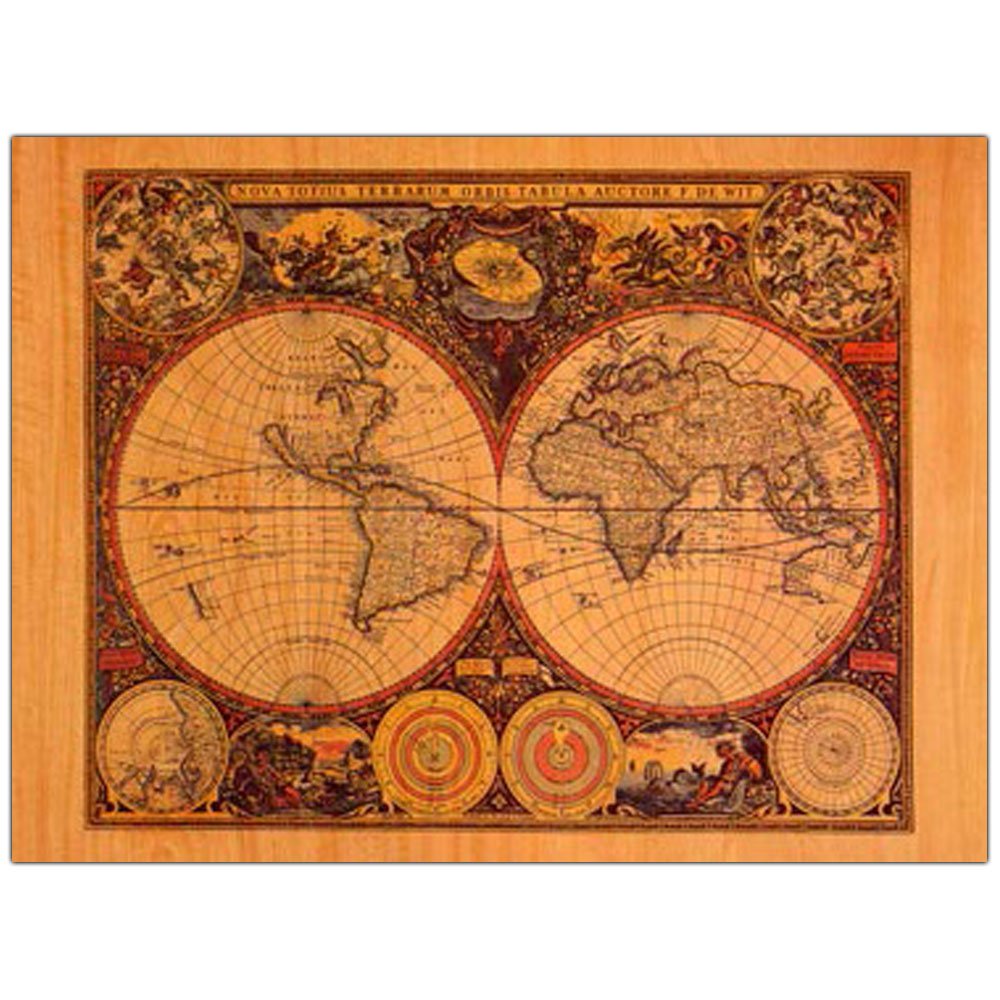 Trademark Fine Art World Map Canvas Print - 14x19 Inch Wall Decor for Home, Office & Classroom | Vintage Travel Map Artwork