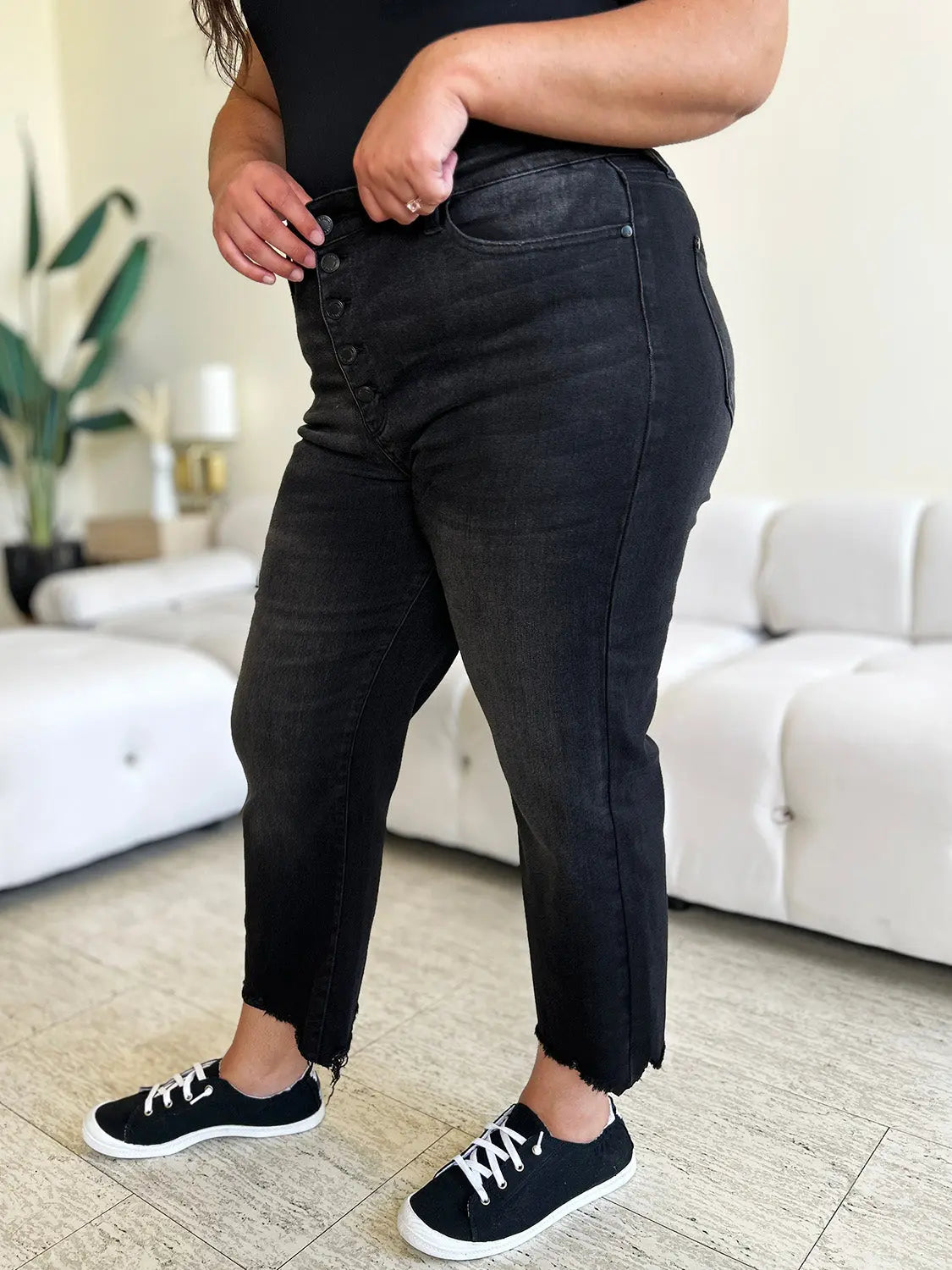 Judy Blue High Waist Button Fly Jeans for Women - Stretchy Denim Pants with Comfort Fit - Perfect for Casual Wear, Work & Everyday Outfits