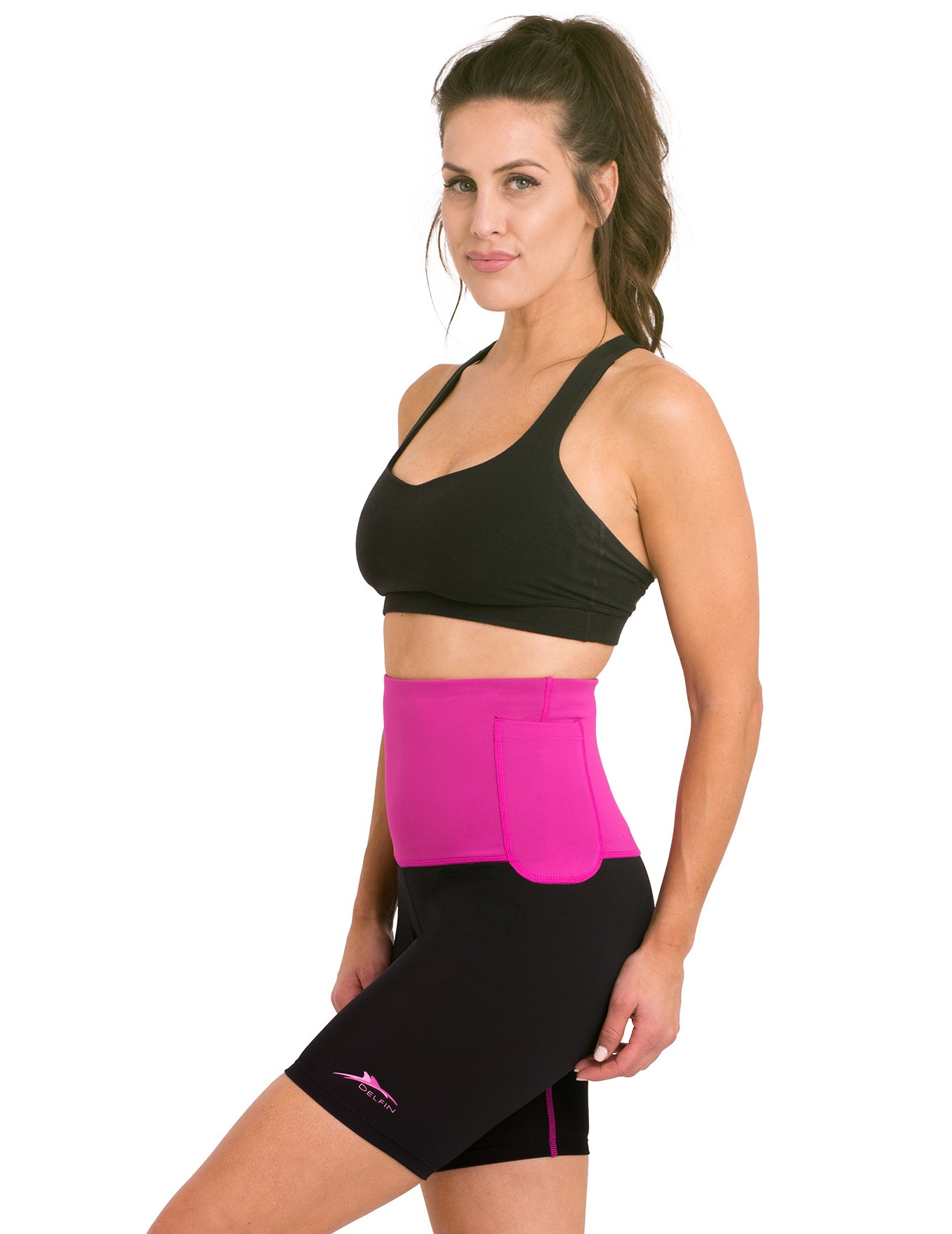 Delfin Spa Women's High Waist Workout Shorts with Mineral Infusion - Petite to Plus Size - Perfect for Yoga, Running & Gym Training
