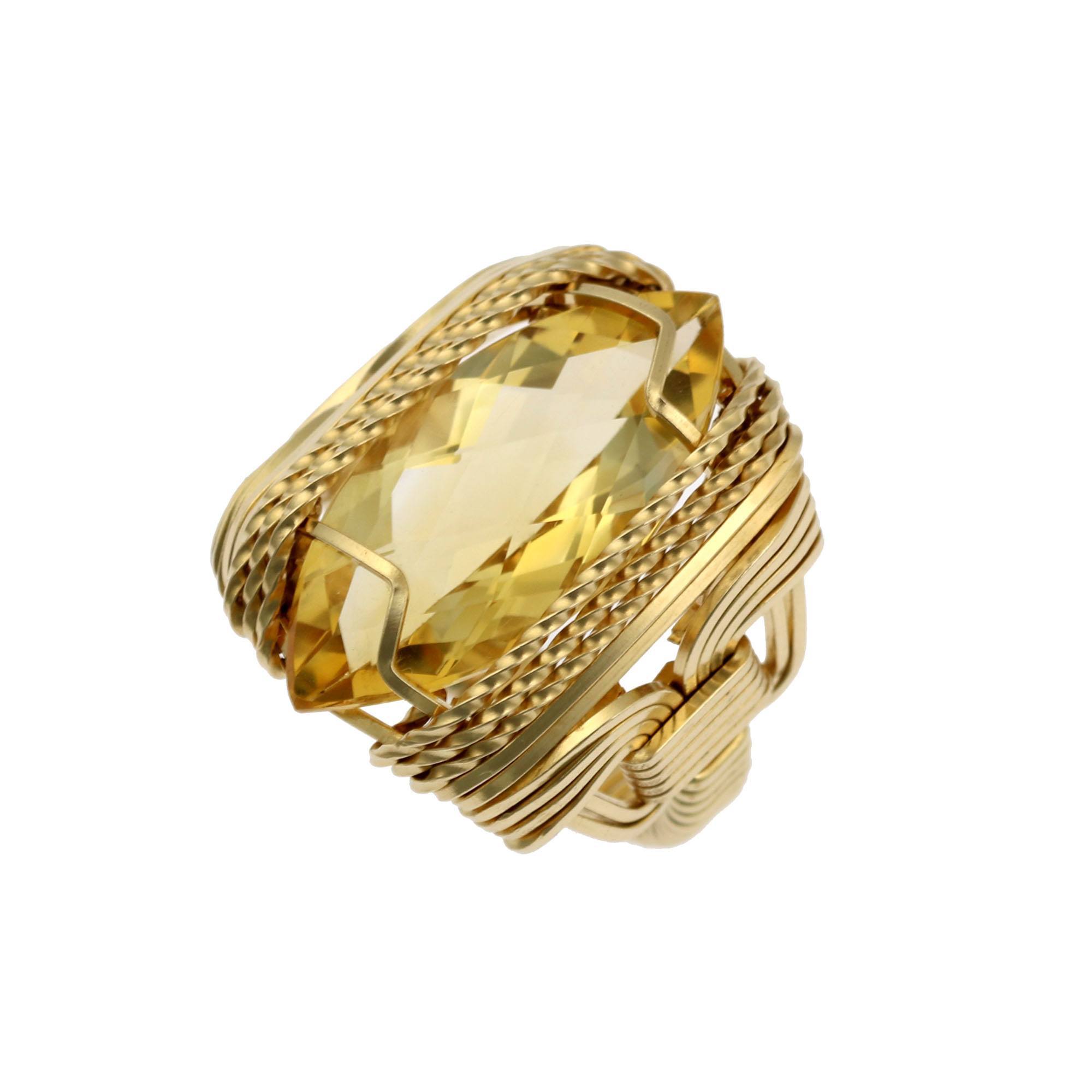 14K Gold Filled Citrine Marquise Cut Cocktail Ring – Elegant Statement Jewelry for Parties, Weddings & Special Occasions