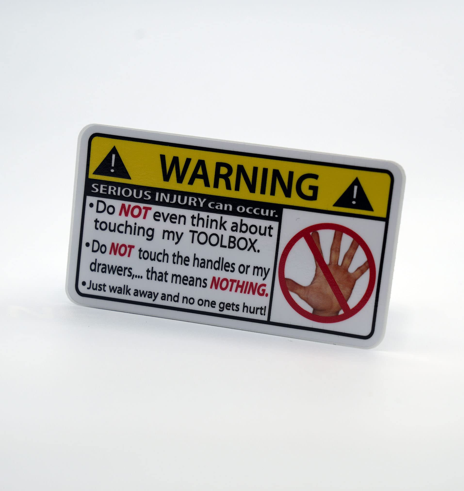 Keep Hands Off My Toolbox Warning Vinyl Decal Sticker - Durable, Waterproof, and Weatherproof for Toolboxes, Lockers, and Workshop Equipment
