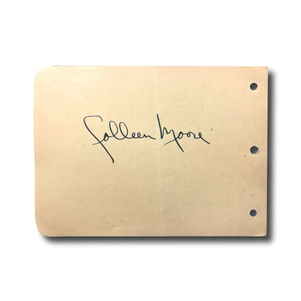Colleen Moore Hand Signed Album Page with JSA COA - Vintage Flaming Youth Actress Autograph - Perfect for Movie Memorabilia Collectors & Classic Film Fans